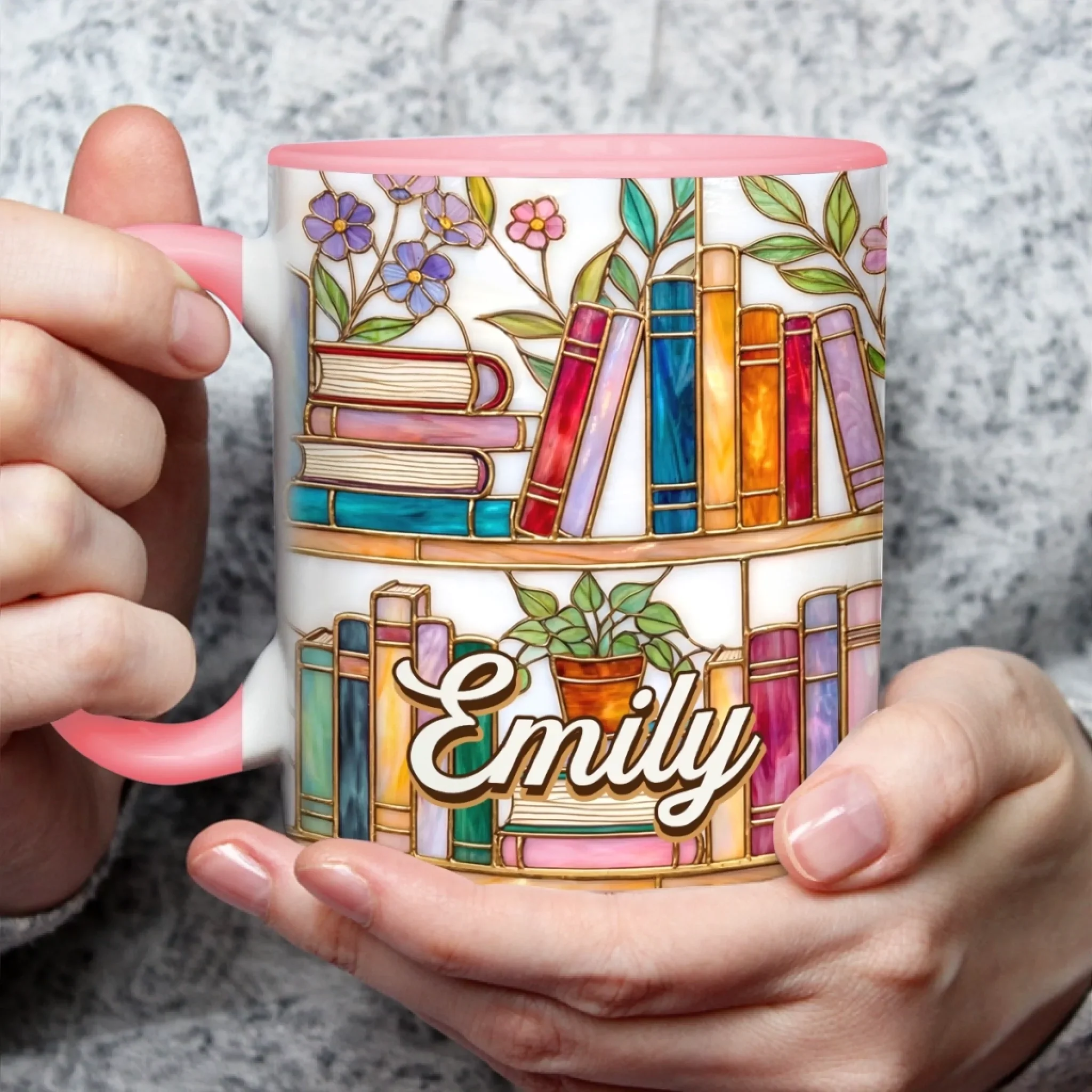 Custom Accent Mug - Personalized Bookish Gifts For Book Lovers, Bookworms, Readers - Read More Stress Less - Image 4