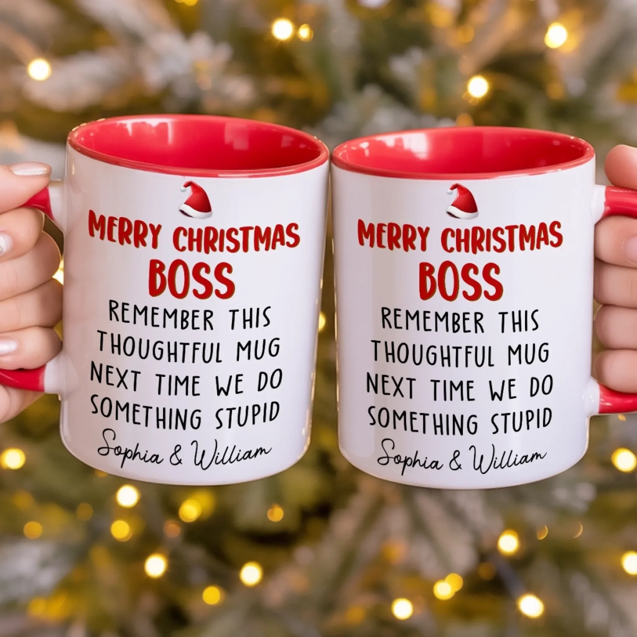 Custom Accent Mug - Personalized Christmas Funny Gifts For Coworker, Work Bestie, Boss - More Cheer Less Stress - Image 4