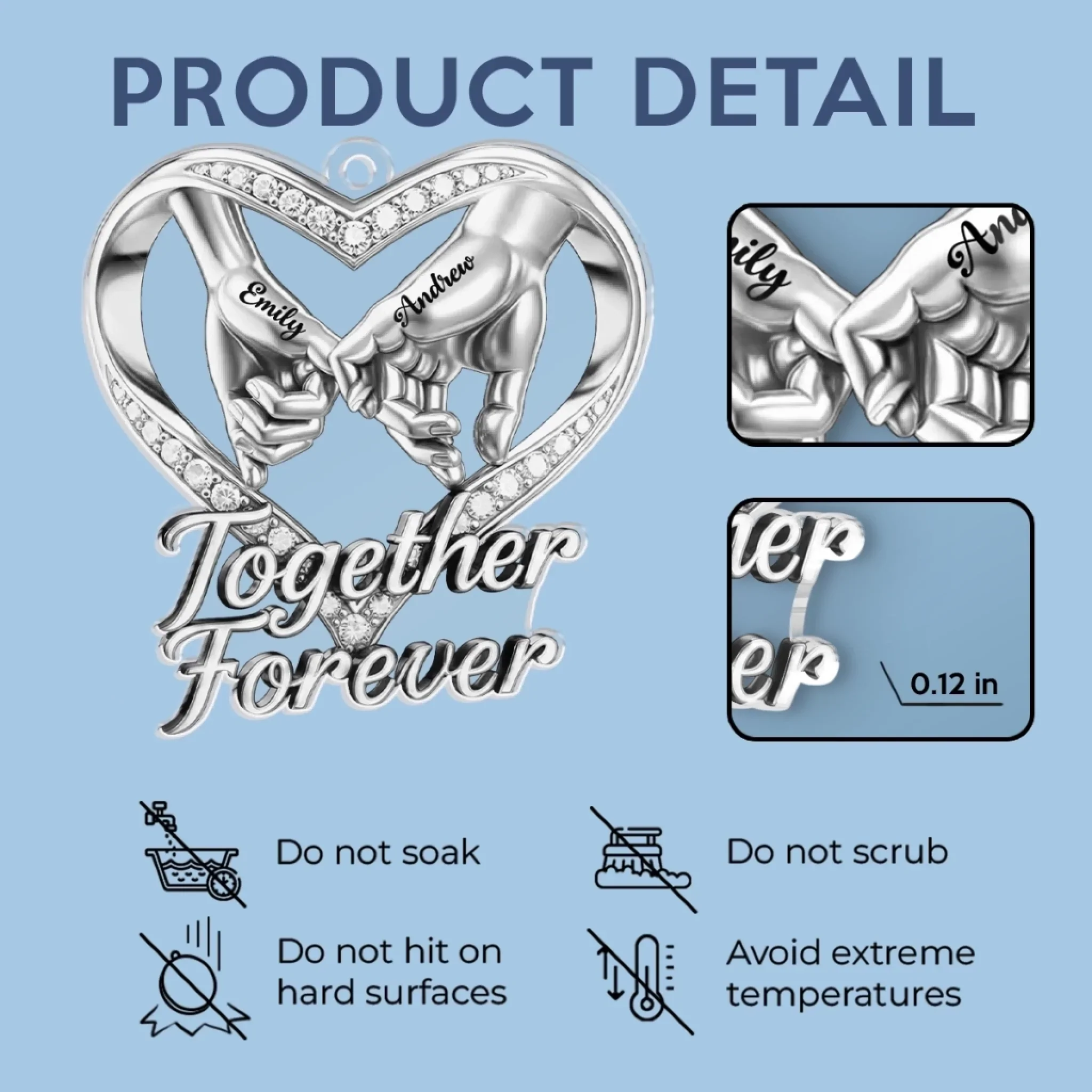 Custom Acrylic Car Ornament - Personalized Anniversary Wedding Gifts For Husband And Wife, Him And Her - You Make My World Soft - Image 5