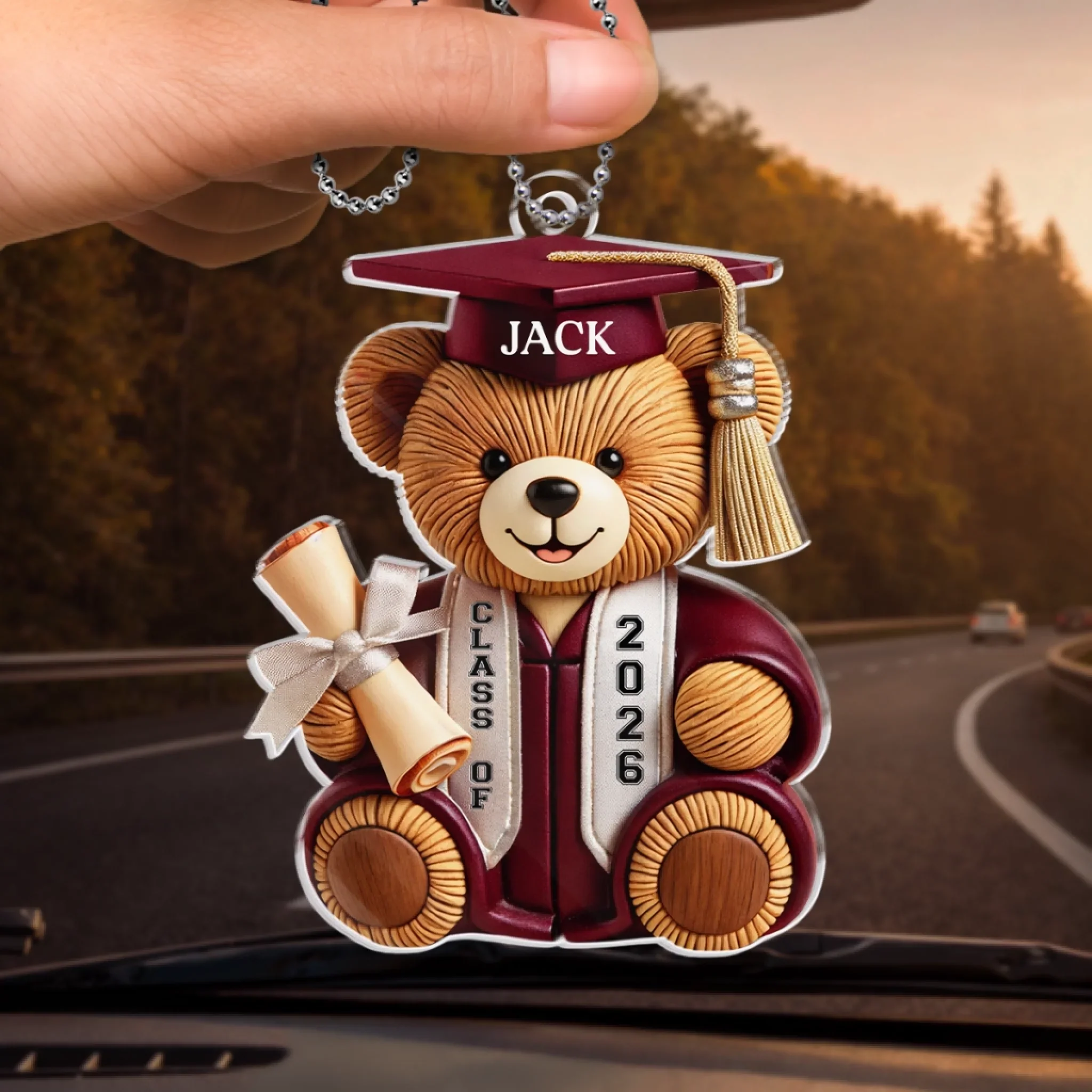 Custom Acrylic Car Ornament - Personalized Graduation Gifts For Him, Her - The Tassel Was Worth The Hassle - Image 3