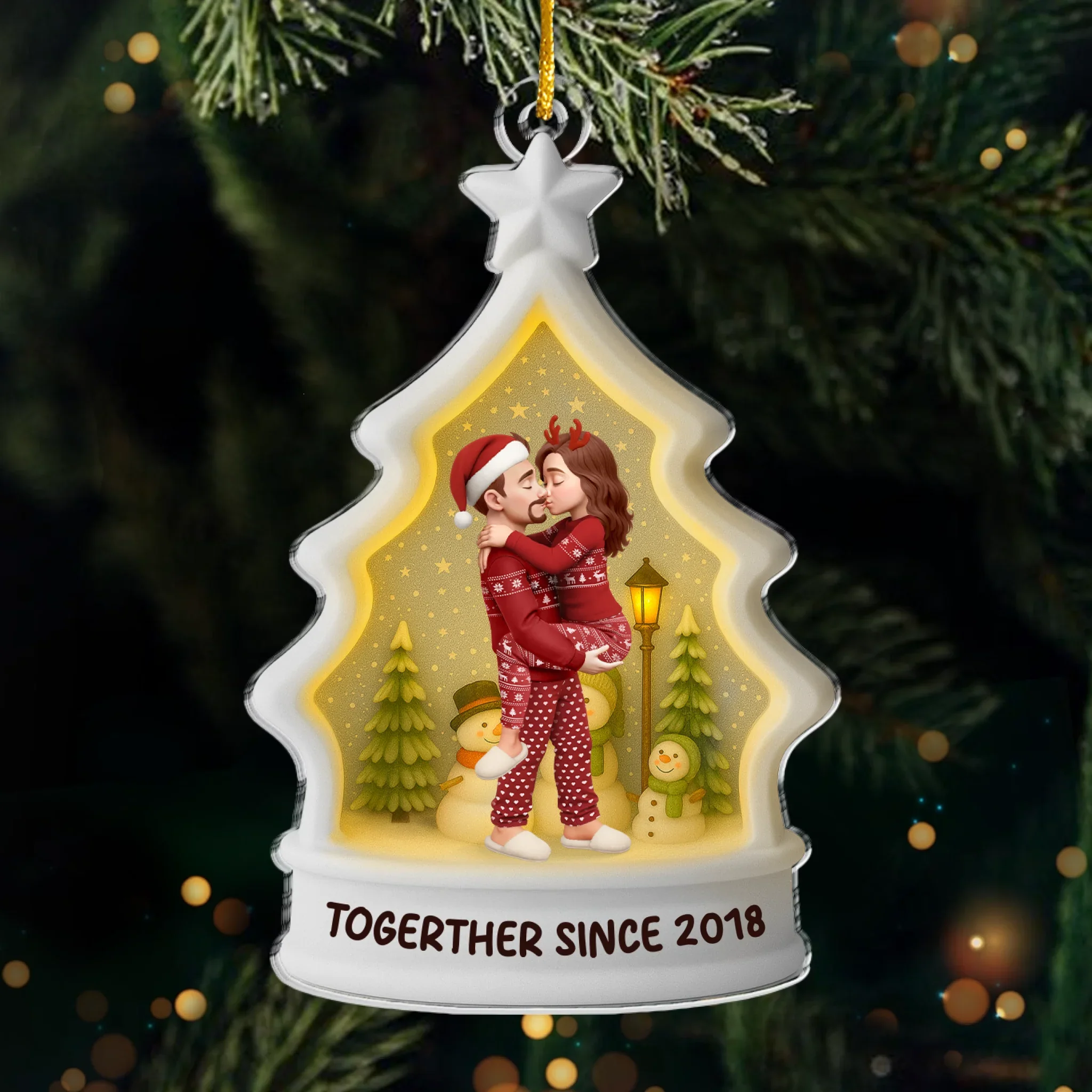 Custom Acrylic Ornament - Personalized Anniversary Christmas Wedding Gifts For Husband And Wife, Him And Her - Love At Every Season - Image 2