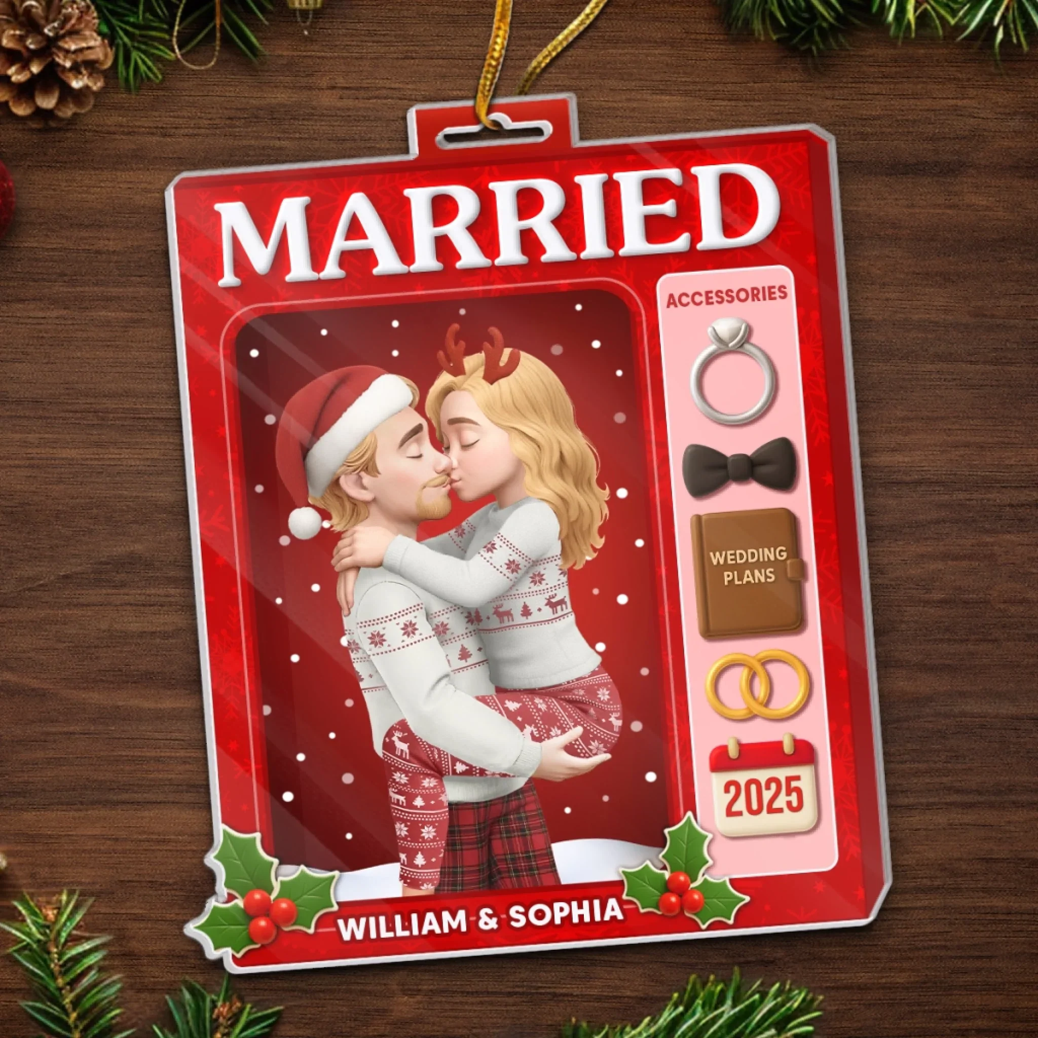 Custom Acrylic Ornament - Personalized Anniversary Christmas Wedding Gifts For Husband And Wife, Him And Her - Our Love, Our Brand - Image 5