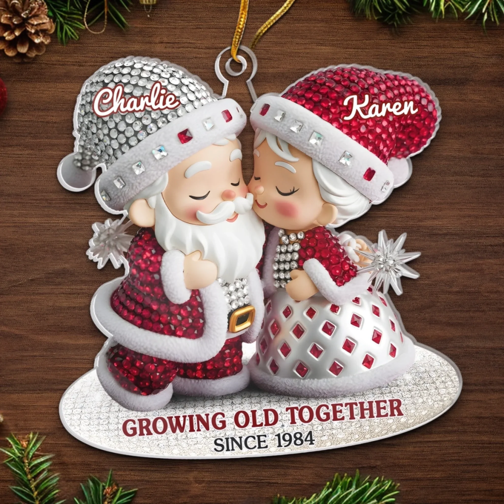 Custom Acrylic Ornament - Personalized Anniversary Christmas Wedding Gifts For Husband And Wife, Him And Her - Together, Always Merry - Image 5