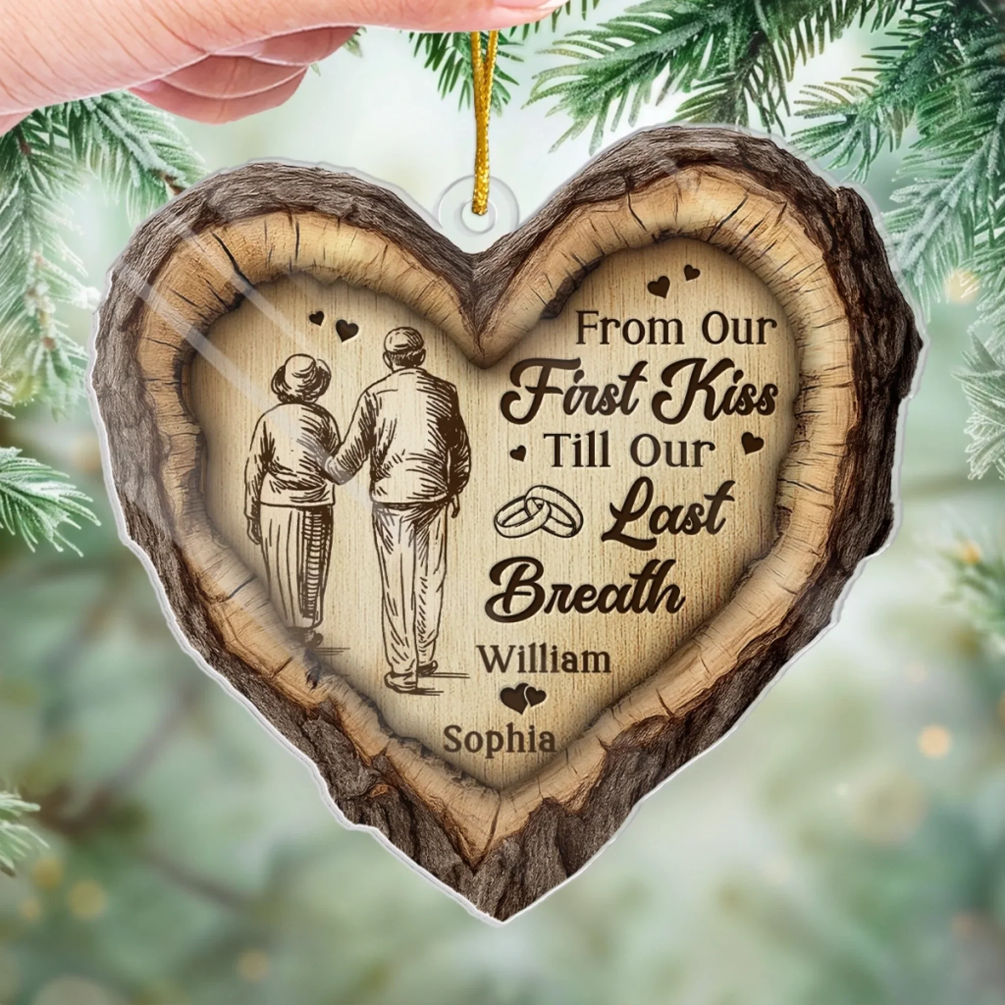 Custom Acrylic Ornament - Personalized Anniversary Christmas Wedding Gifts For Husband And Wife, Him And Her - Together In Heart And Soul - Image 4
