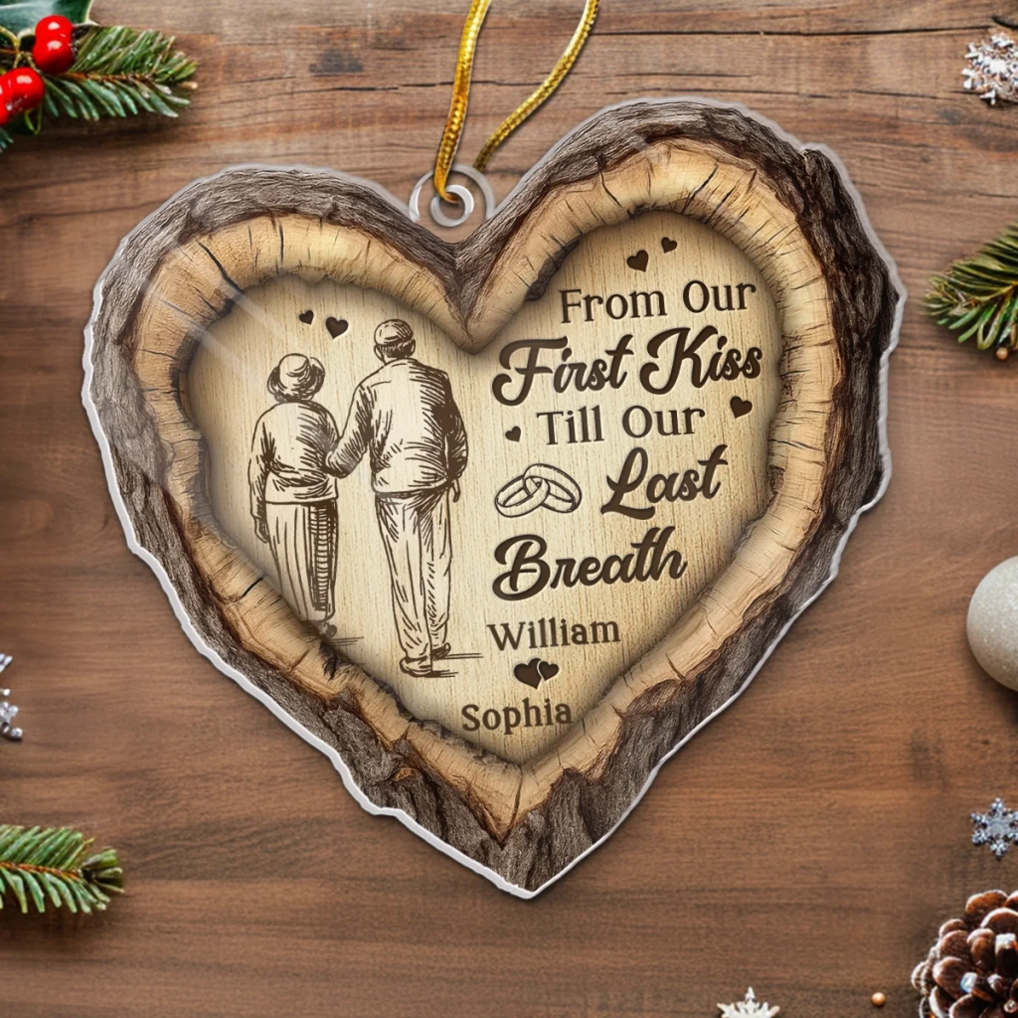Custom Acrylic Ornament - Personalized Anniversary Christmas Wedding Gifts For Husband And Wife, Him And Her - Together In Heart And Soul - Image 5