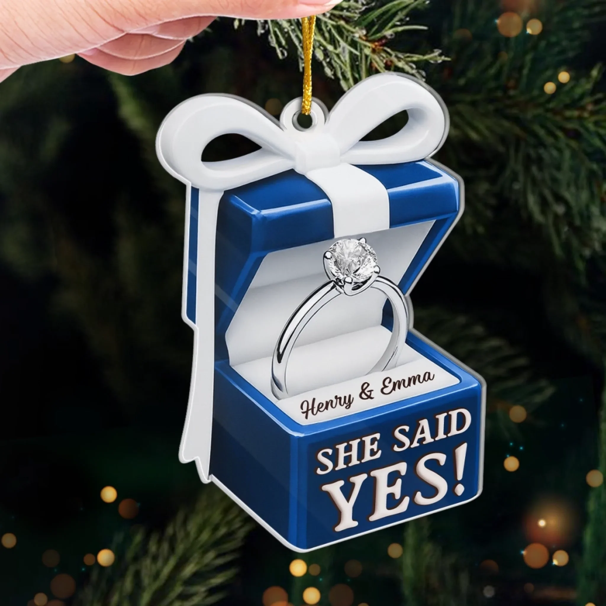 Custom Acrylic Ornament - Personalized Anniversary Christmas Wedding Gifts For Husband And Wife, Him And Her - We’re Getting Married - Image 4