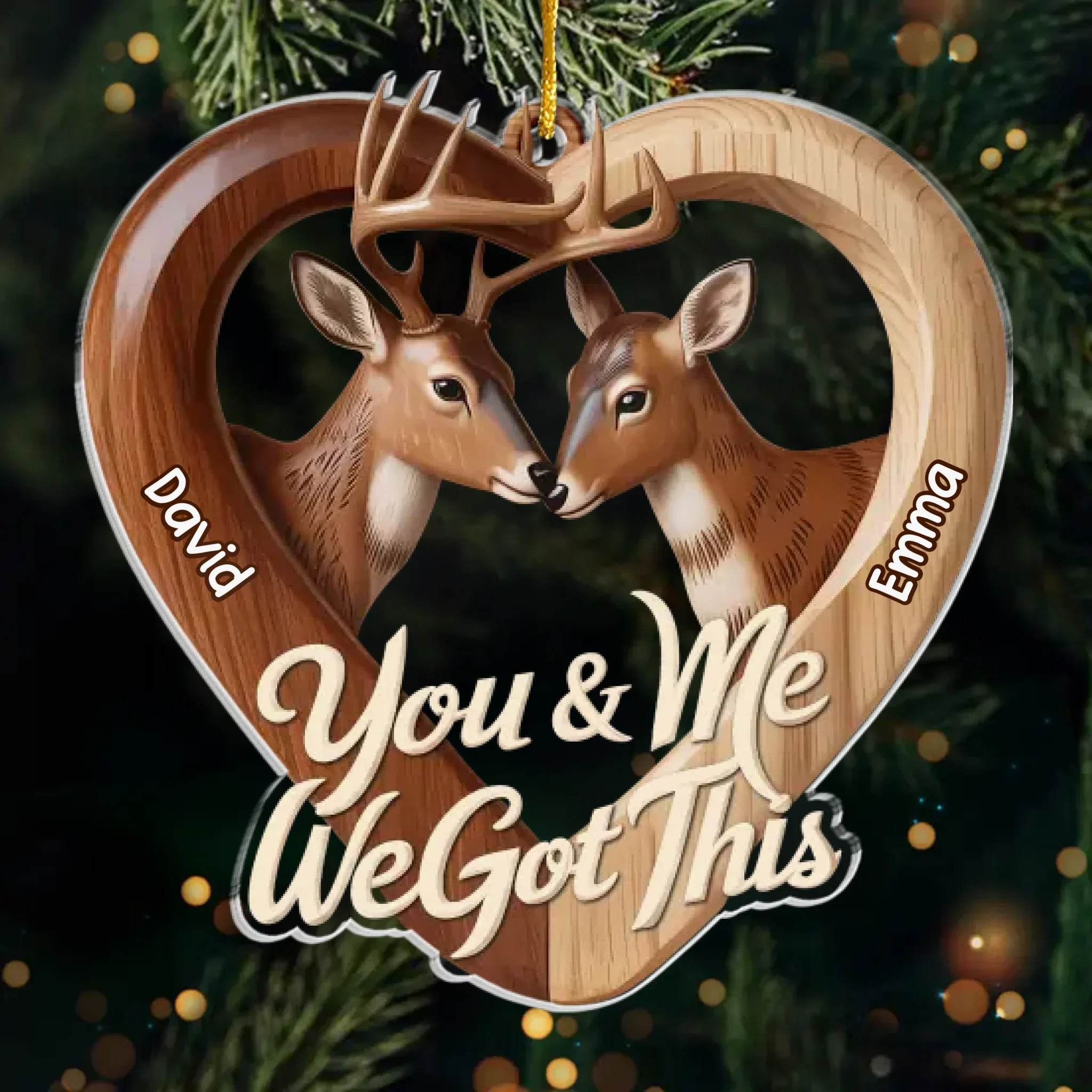 Custom Acrylic Ornament - Personalized Anniversary Christmas Wedding Gifts For Husband And Wife, Him And Her - You’re My Favorite Catch - Image 2