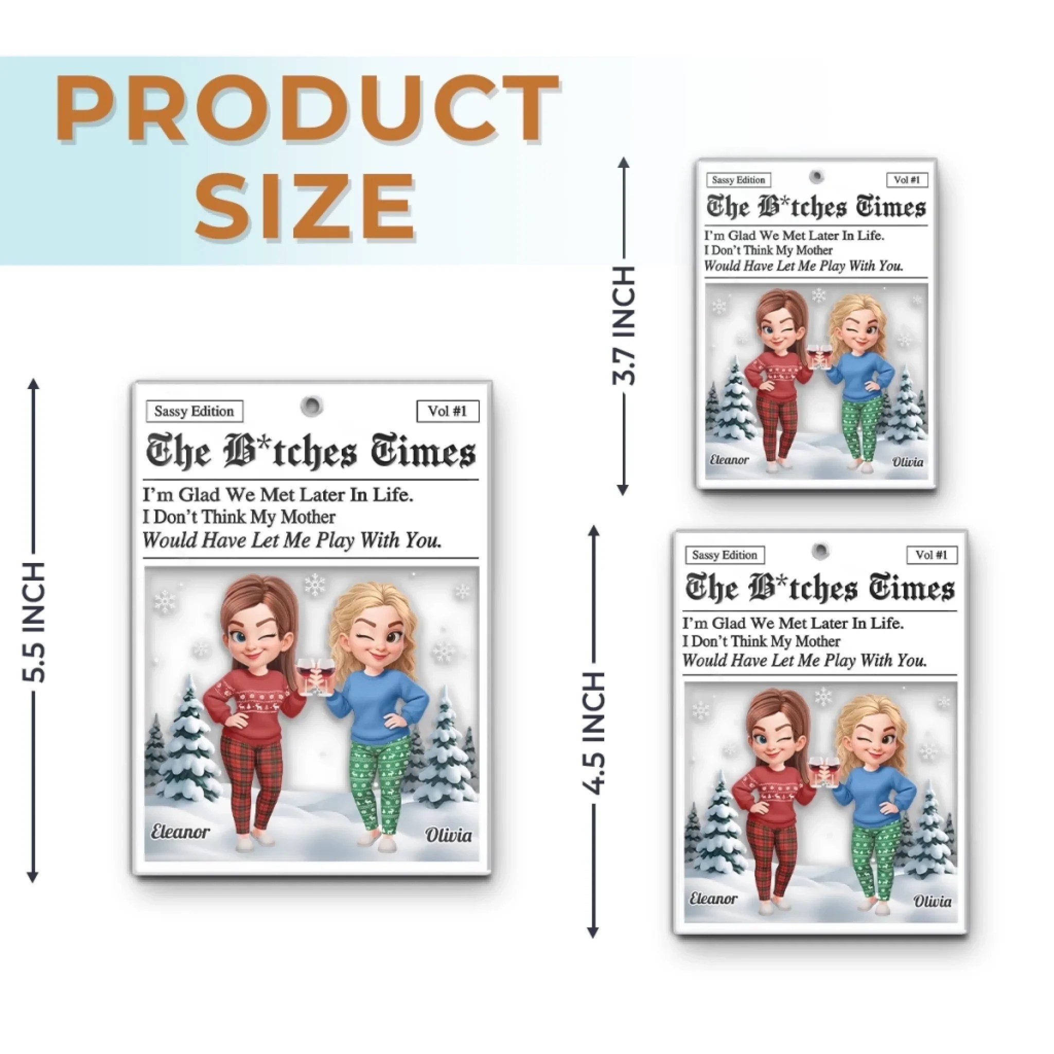 Custom Acrylic Ornament - Personalized Best Friend Christmas Birthday Gifts For Women, Besties, Sisters, BFF - Best Friends Brighten Days - Image 6