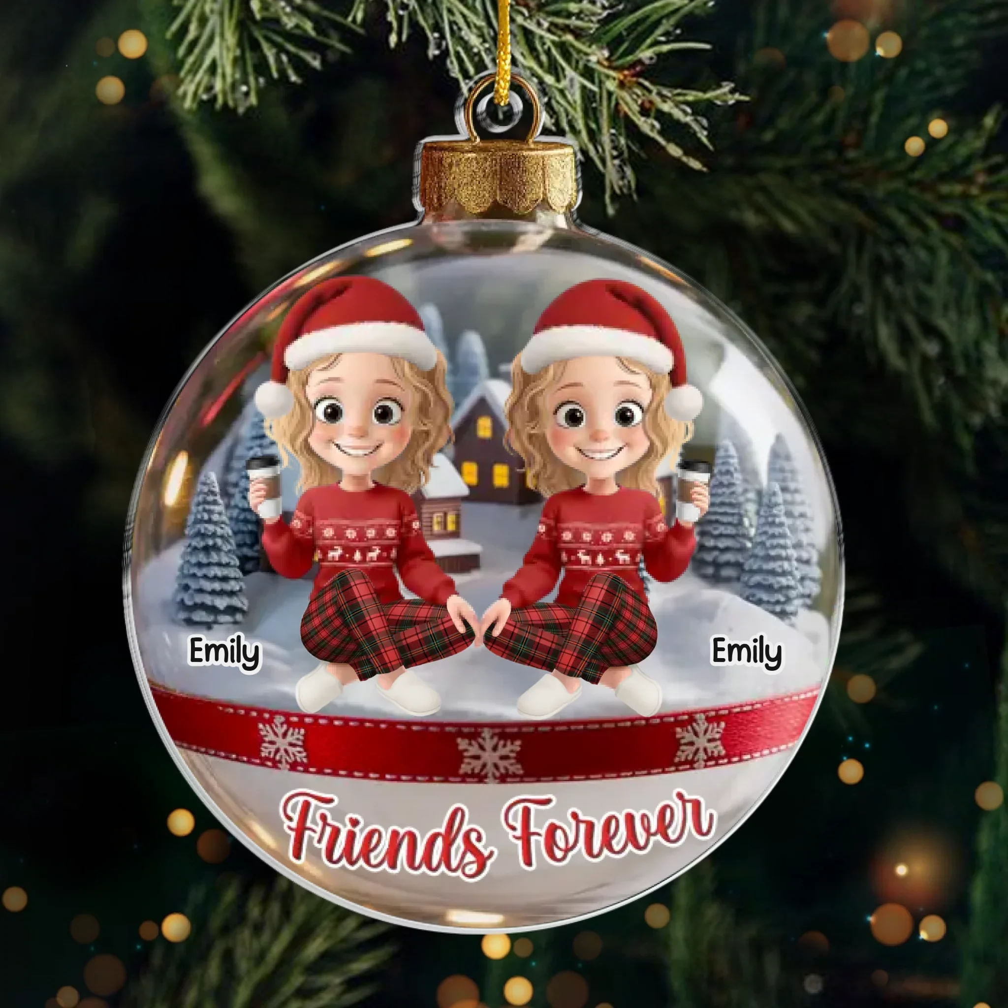 Custom Acrylic Ornament - Personalized Best Friend Christmas Birthday Gifts For Women, Besties, Sisters, BFF - Bond Beyond Time - Image 2