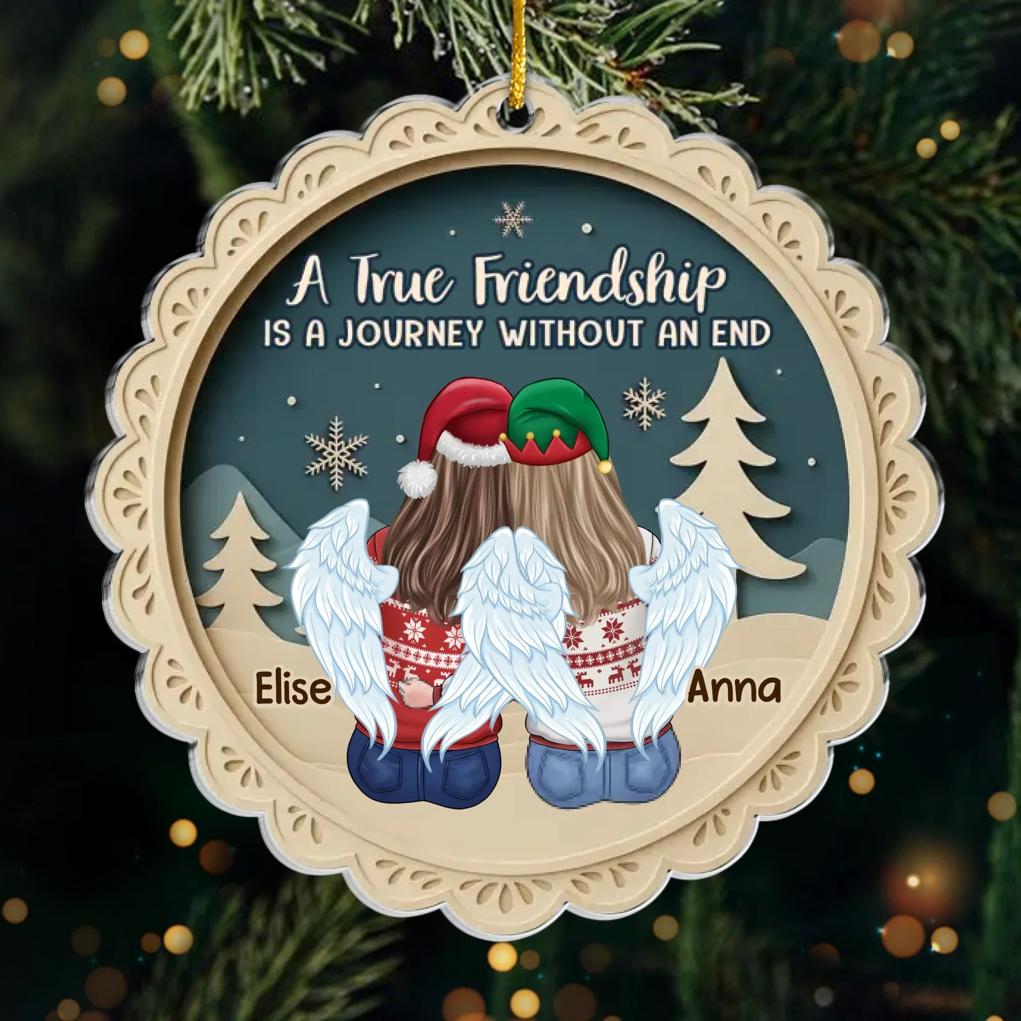 Custom Acrylic Ornament - Personalized Best Friend Christmas Birthday Gifts For Women, Besties, Sisters, BFF - Friendship Is My Christmas Blessing - Image 2