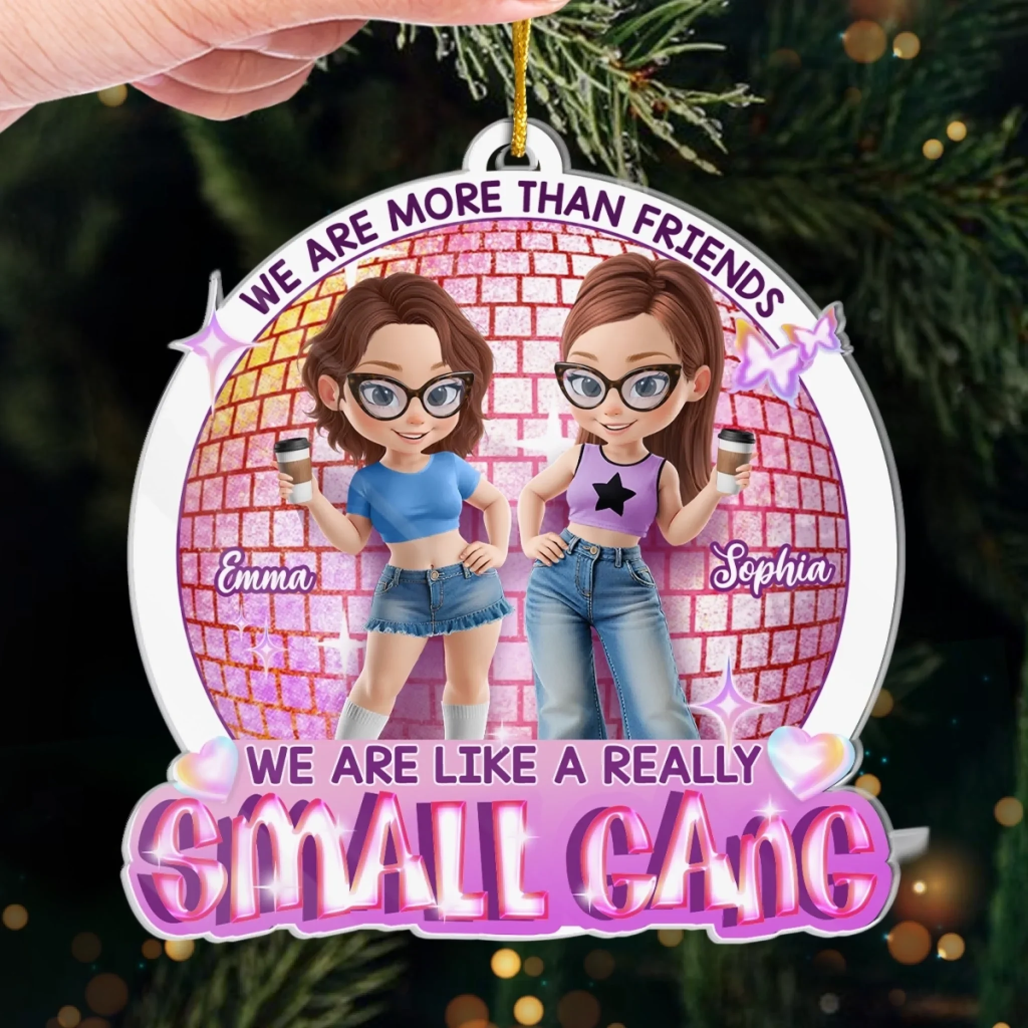 Custom Acrylic Ornament - Personalized Best Friend Christmas Birthday Gifts For Women, Besties, Sisters, BFF - Friendship Warms The Coldest Days - Image 4