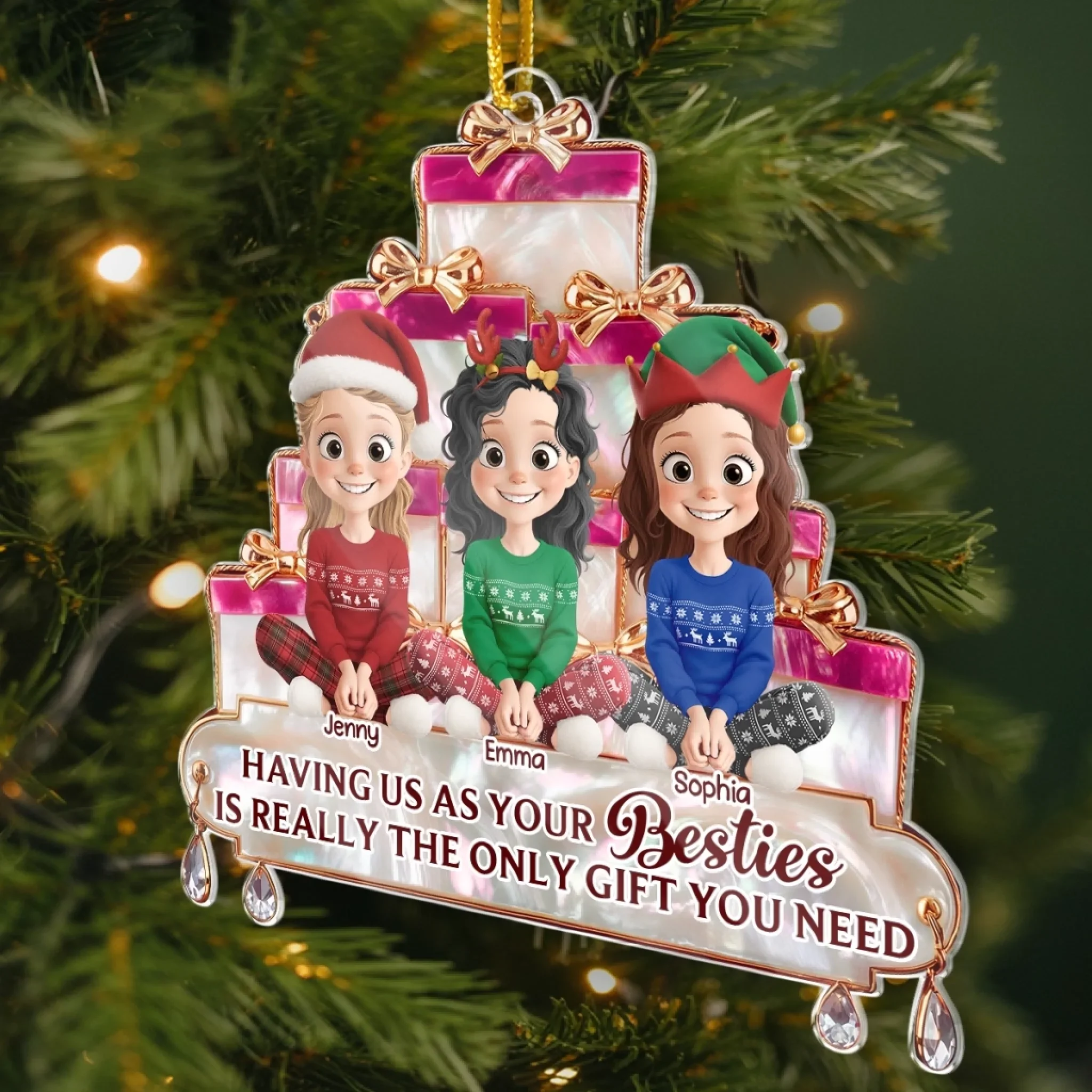 Custom Acrylic Ornament - Personalized Best Friend Christmas Birthday Gifts For Women, Besties, Sisters, BFF - Laugh Loud Live Bright - Image 3