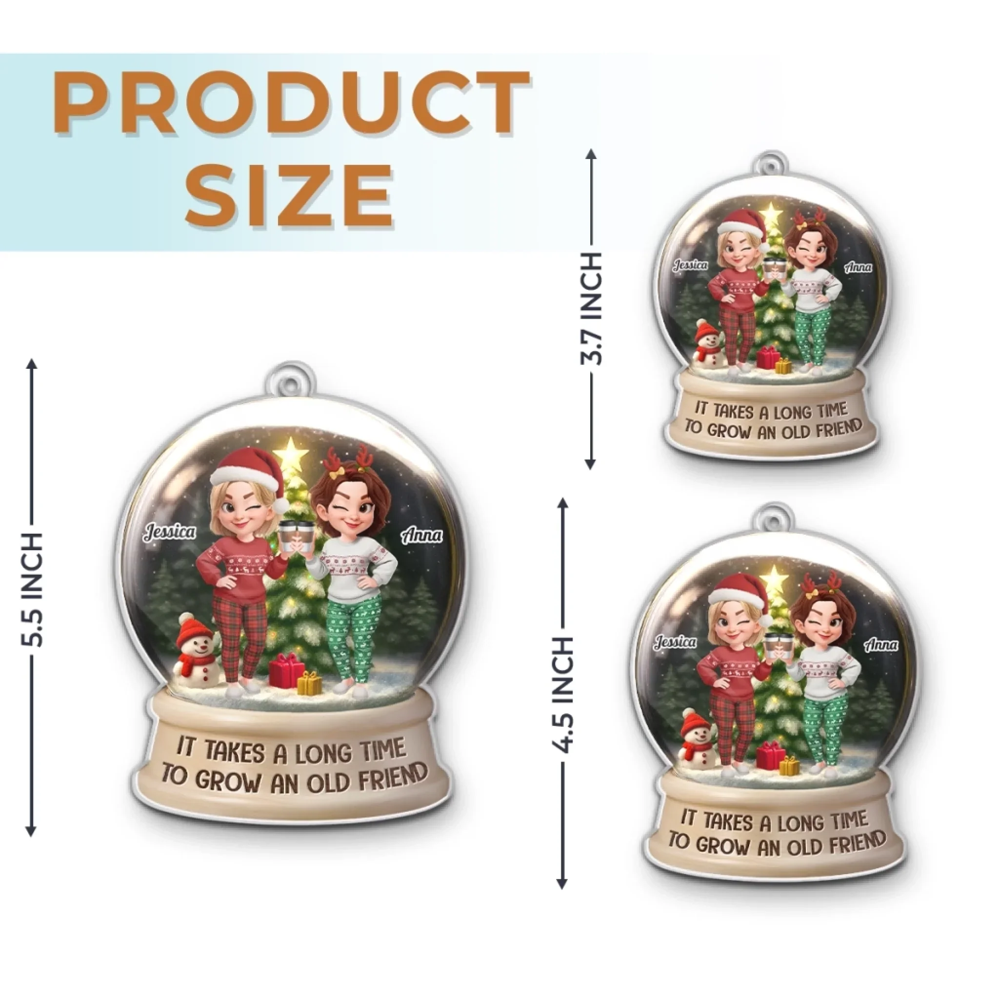Custom Acrylic Ornament - Personalized Best Friend Christmas Birthday Gifts For Women, Besties, Sisters, BFF - Merry Moments With My Bestie - Image 6