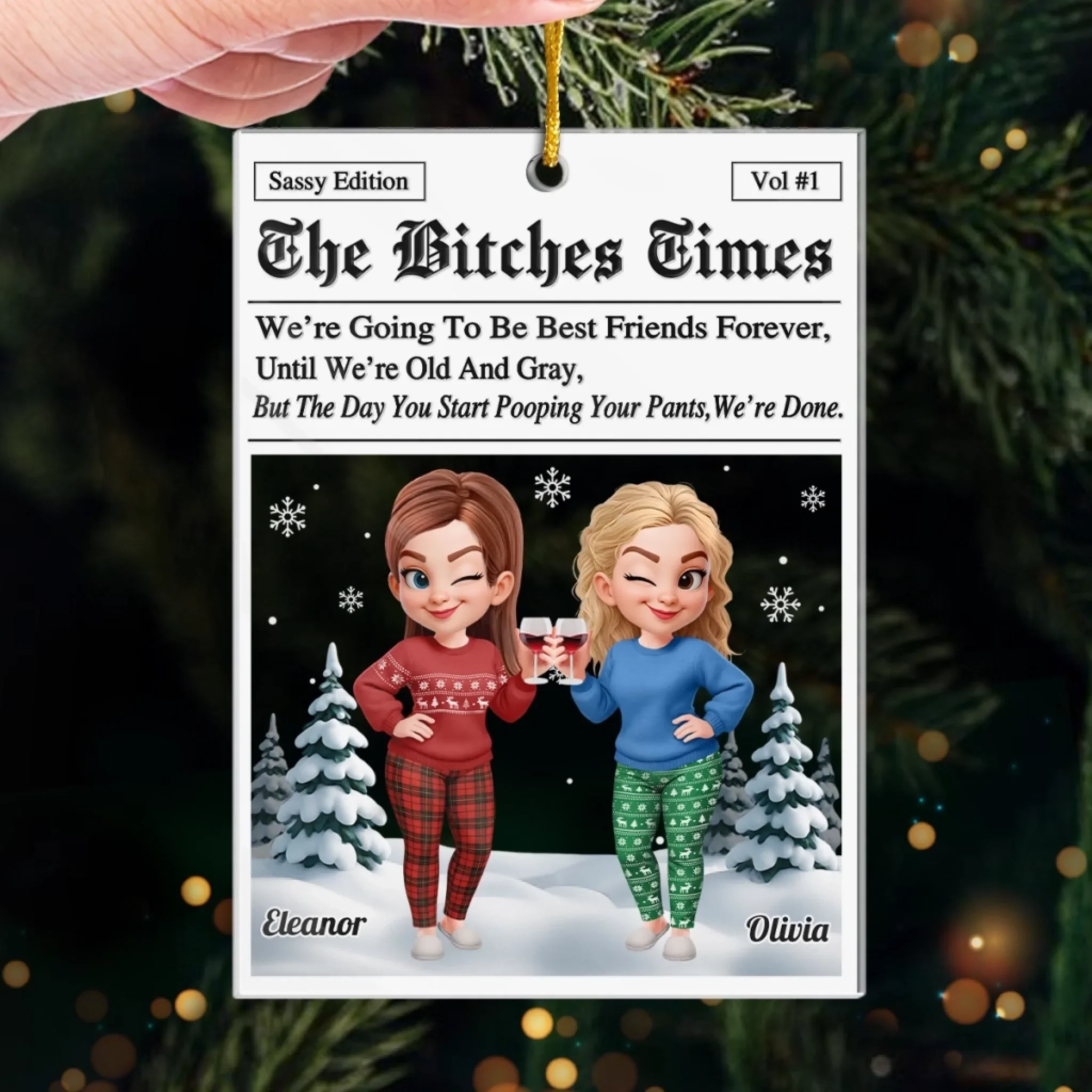 Custom Acrylic Ornament - Personalized Best Friend Christmas Birthday Gifts For Women, Besties, Sisters, BFF - Our Laughter Our Story - Image 4