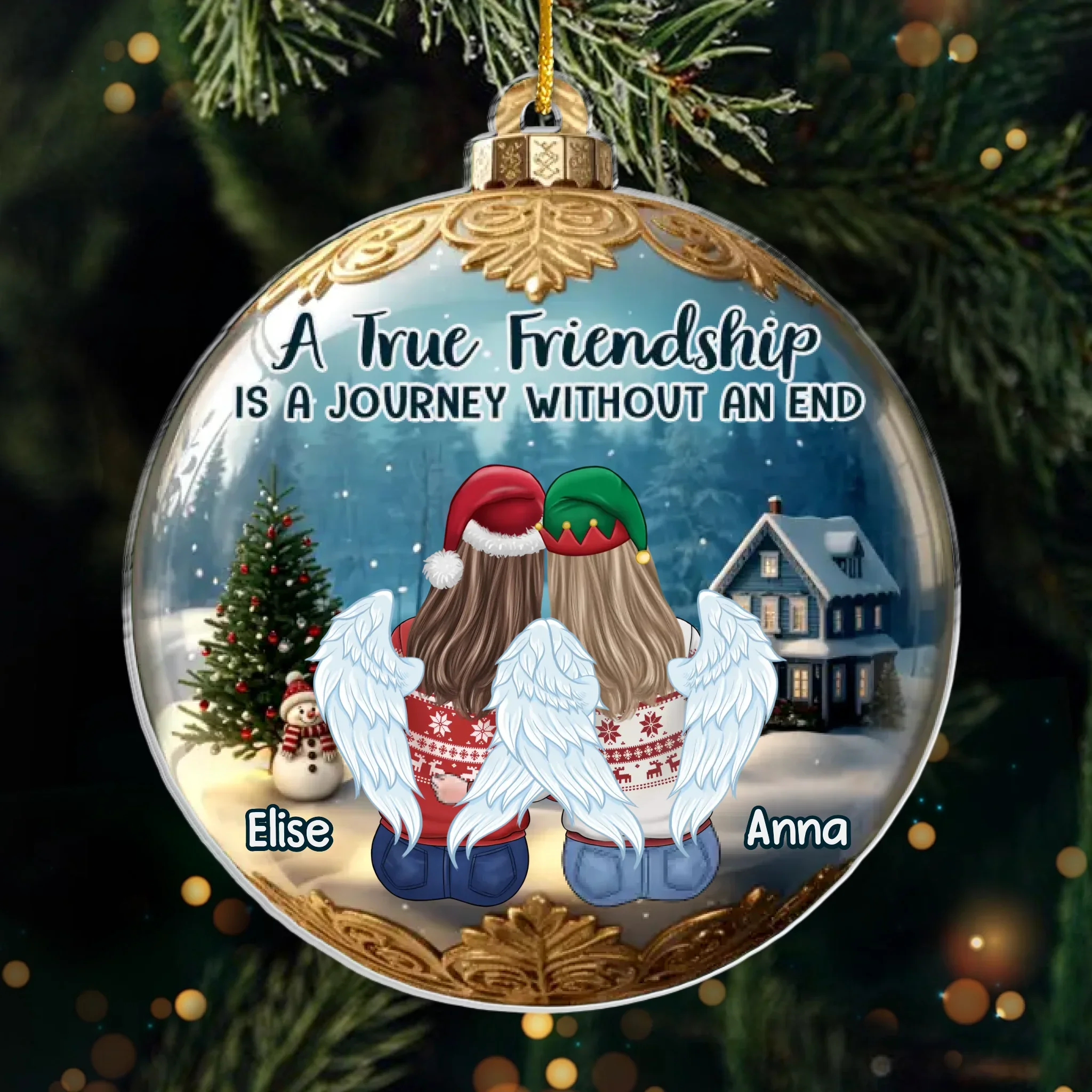 Custom Acrylic Ornament - Personalized Best Friend Christmas Birthday Gifts For Women, Besties, Sisters, BFF - Season Of Friendship - Image 2