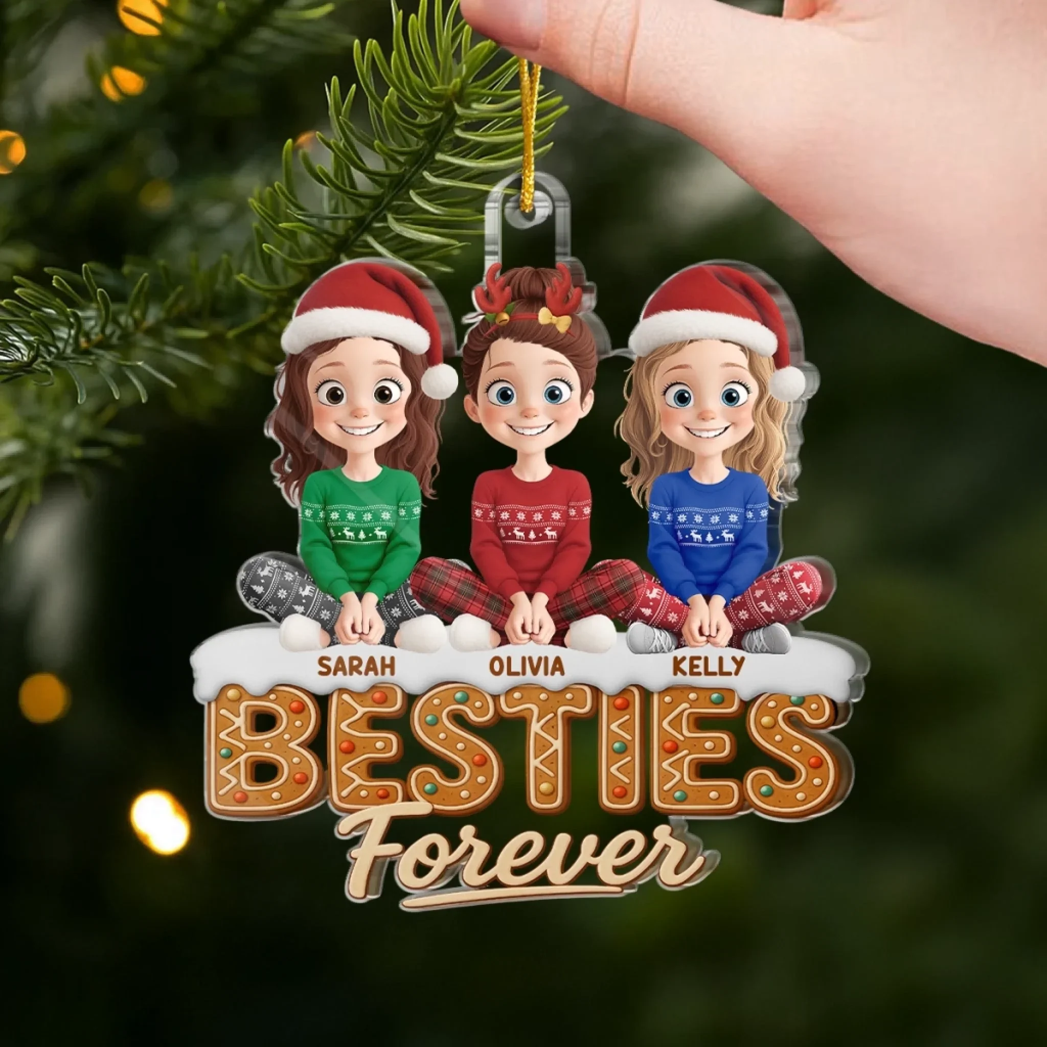 Custom Acrylic Ornament - Personalized Best Friend Christmas Birthday Gifts For Women, Besties, Sisters, BFF - Soulmates Always - Image 4