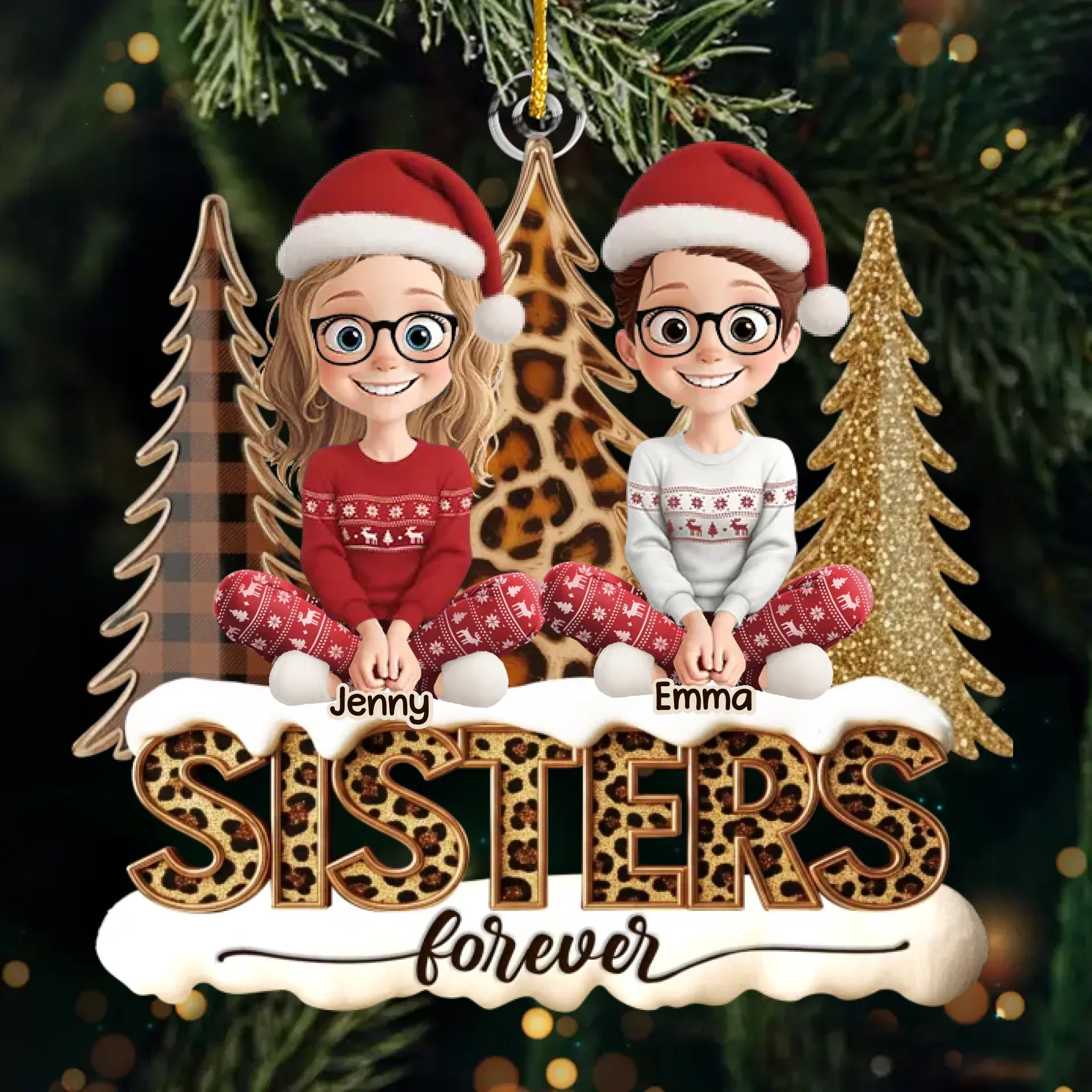 Custom Acrylic Ornament - Personalized Best Friend Christmas Birthday Gifts For Women, Besties, Sisters, BFF - Together We Spark Every Moment - Image 2