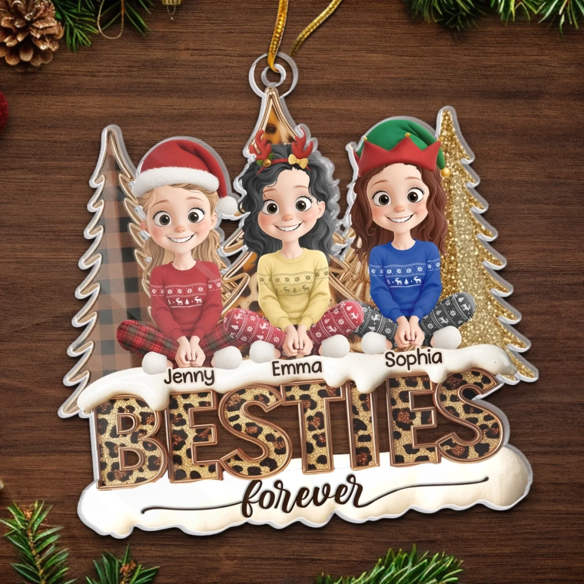 Custom Acrylic Ornament - Personalized Best Friend Christmas Birthday Gifts For Women, Besties, Sisters, BFF - Together We Spark Every Moment - Image 5