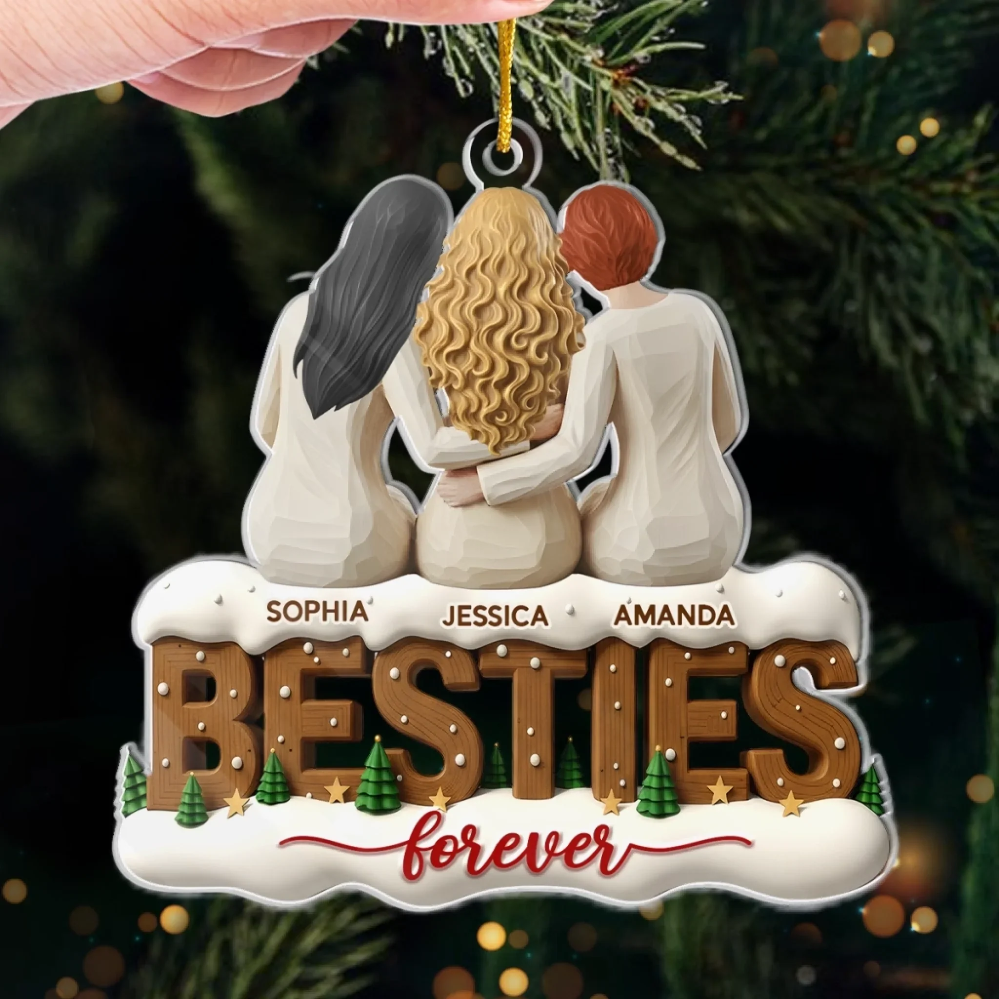 Custom Acrylic Ornament - Personalized Best Friend Christmas Birthday Gifts For Women, Besties, Sisters, BFF - You Make Every Day Magic - Image 4