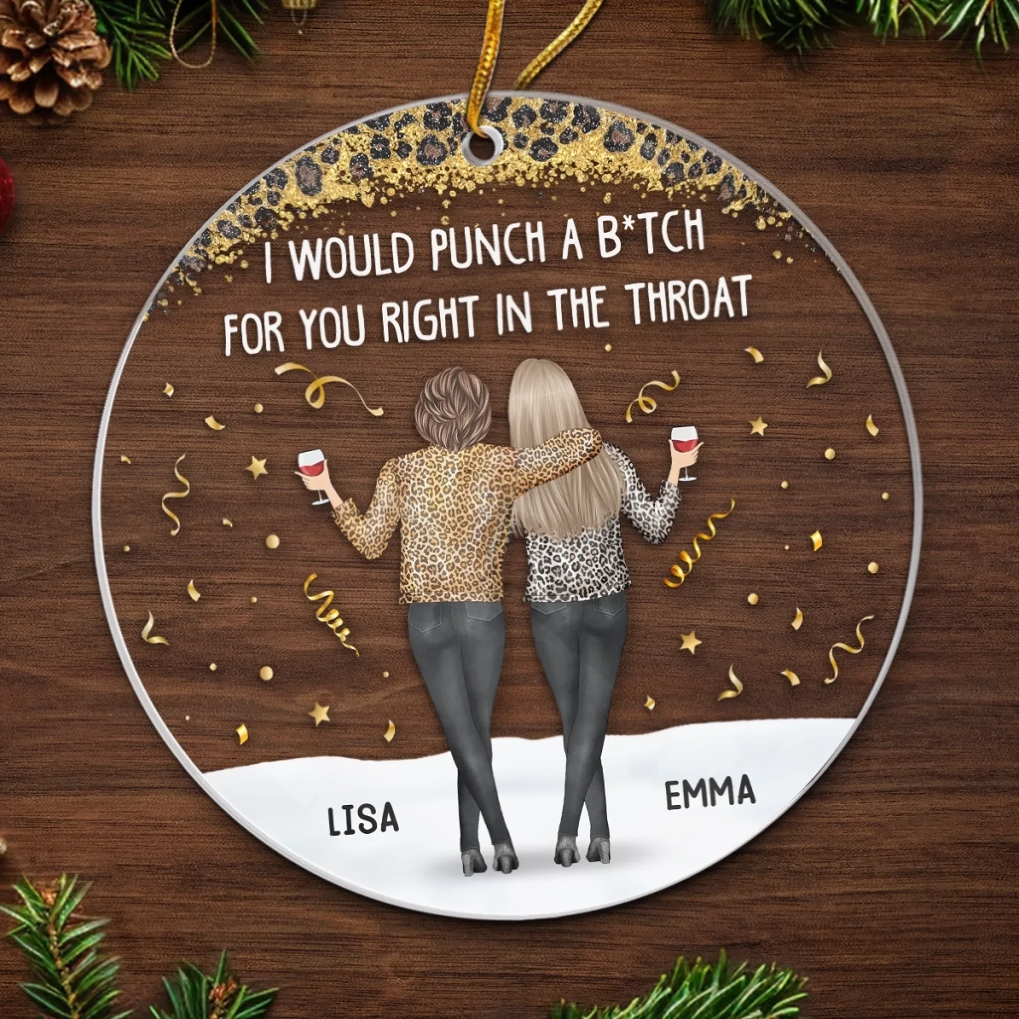 Custom Acrylic Ornament - Personalized Christmas Best Friend Birthday Gifts For Women, Besties, Sisters, BFF - Forever My Partner In Crime - Image 5