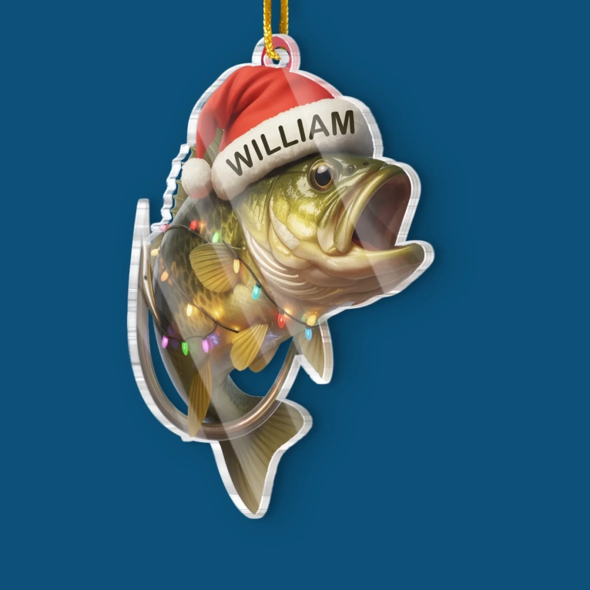 Custom Acrylic Ornament - Personalized Christmas Birthday Fishing Gifts For Fisherman - Deck The Halls With Fishing Tales - Image 3