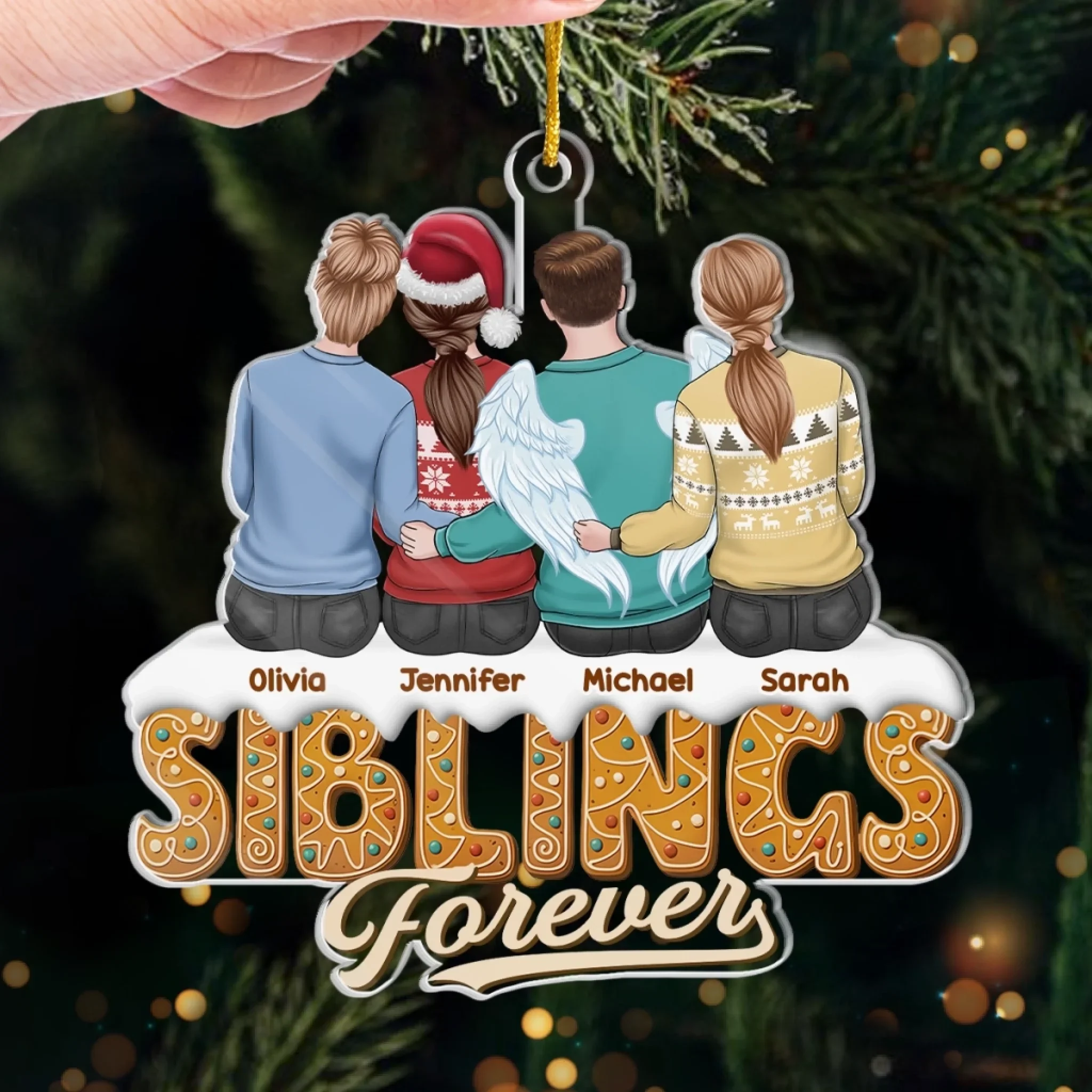 Custom Acrylic Ornament - Personalized Christmas Birthday Gifts For Brother, Sister - You Keep Me Grounded - Image 4