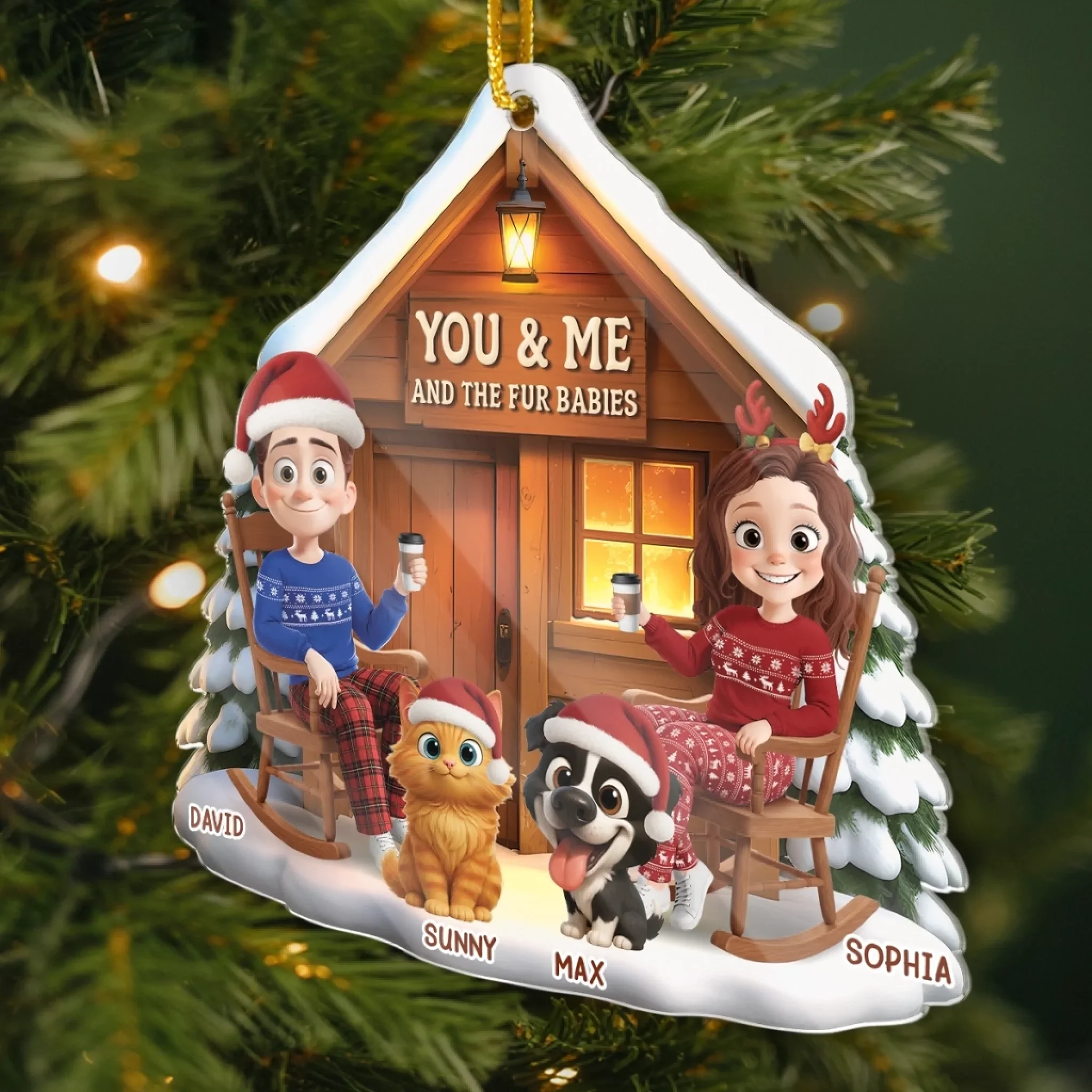 Custom Acrylic Ornament - Personalized Christmas Birthday Gifts For Dog Cat Lovers, Dog Dad And Mom, Cat Owners - Our Fur Babies - Image 3