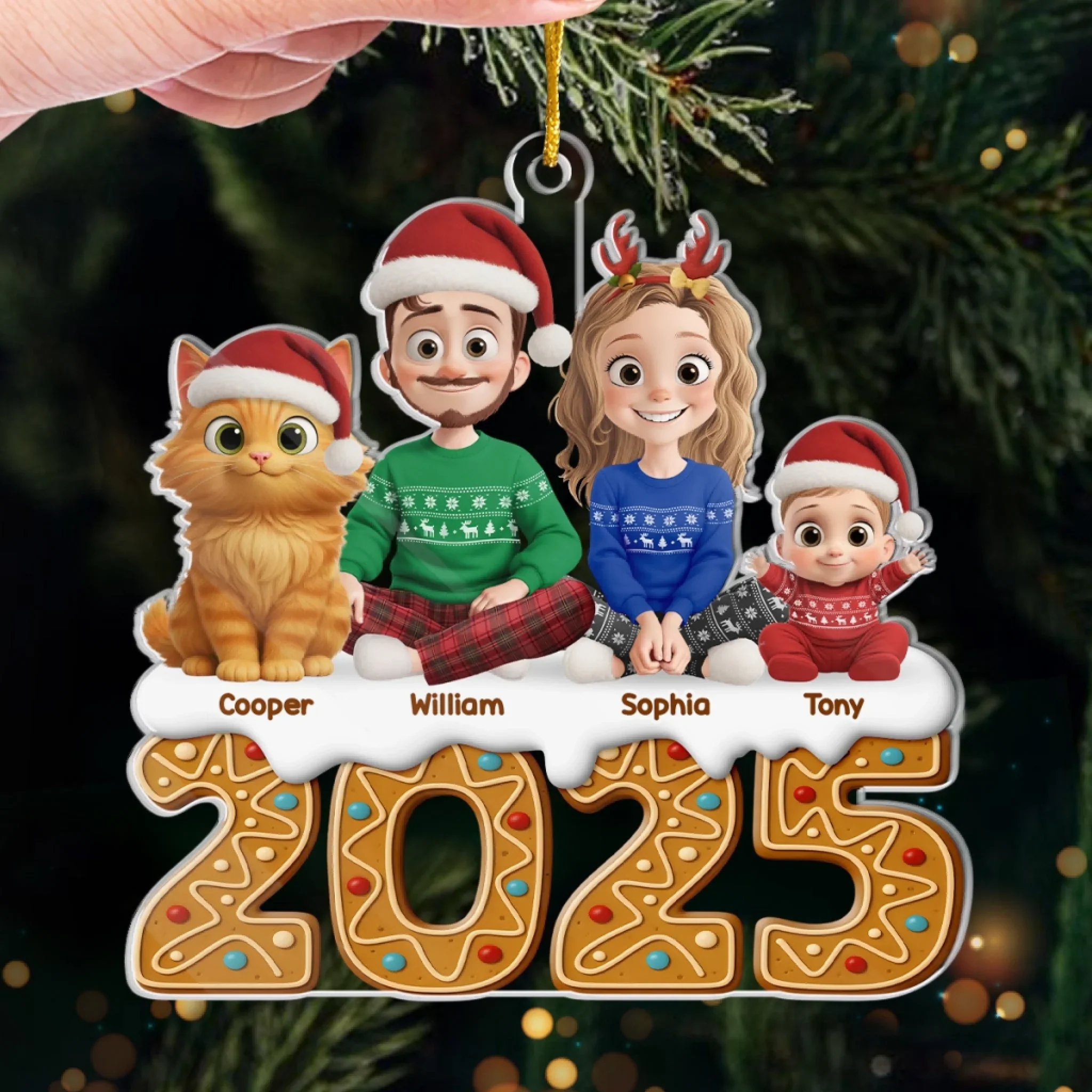 Custom Acrylic Ornament - Personalized Christmas Birthday Gifts For Dog Cat Lovers, Dog Dad And Mom, Cat Owners - Our Love Our Christmas - Image 4