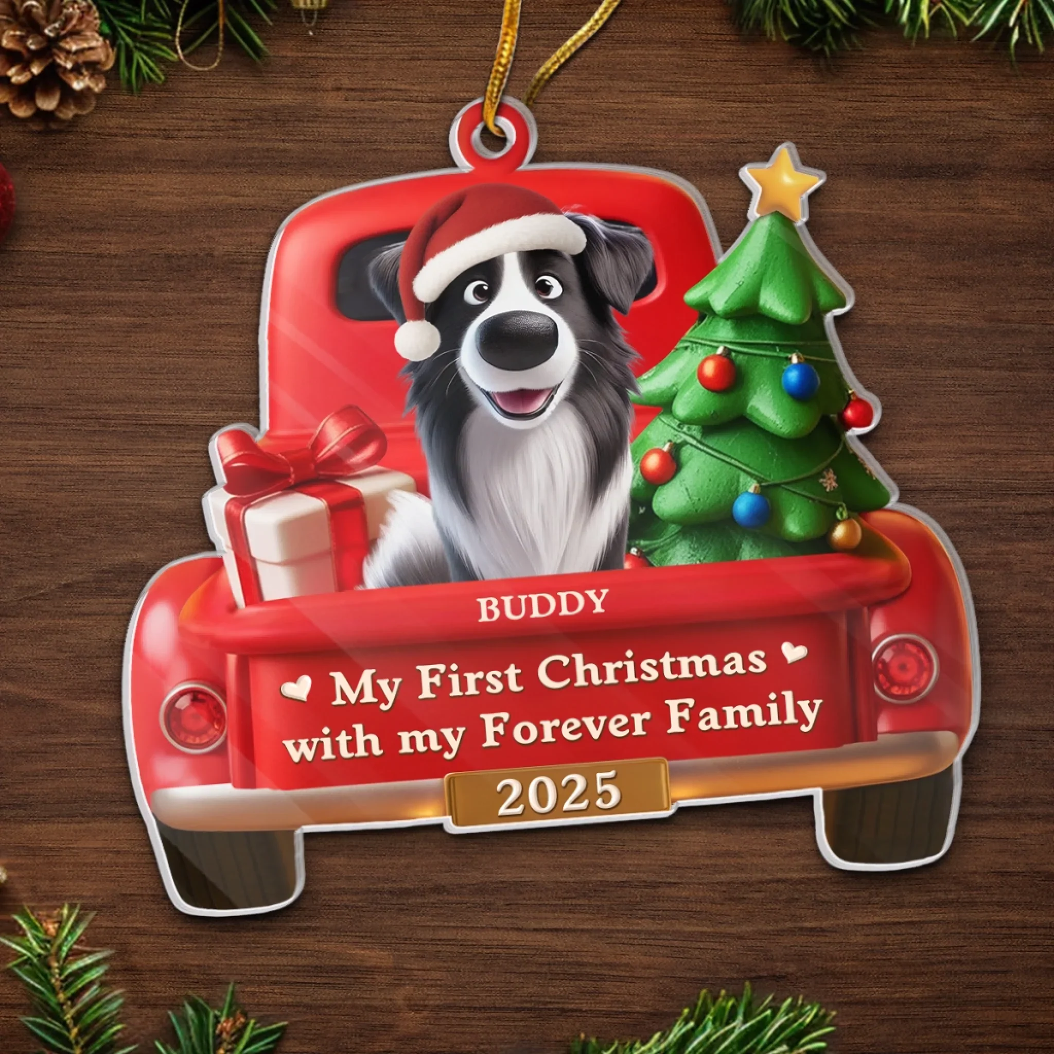 Custom Acrylic Ornament - Personalized Christmas Birthday Gifts For Dog Lovers, Dog Dad And Mom - My Forever Home, My First Christmas - Image 5