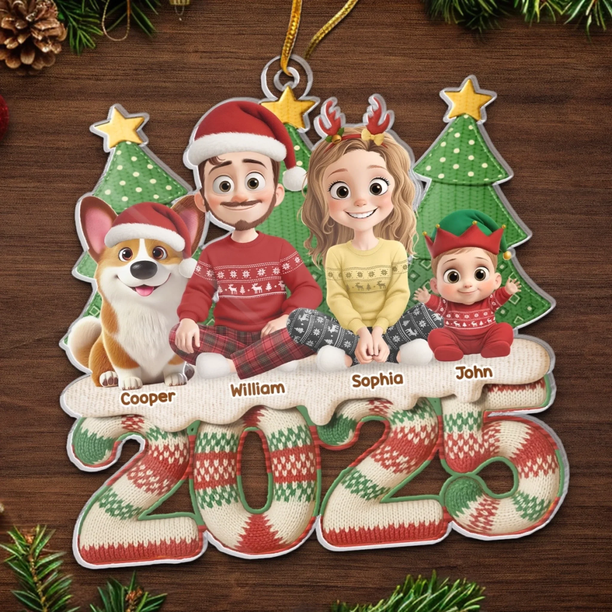 Custom Acrylic Ornament - Personalized Christmas Birthday Gifts For Family, Dog Cat Lovers - A Perfectly Imperfect Family - Image 5