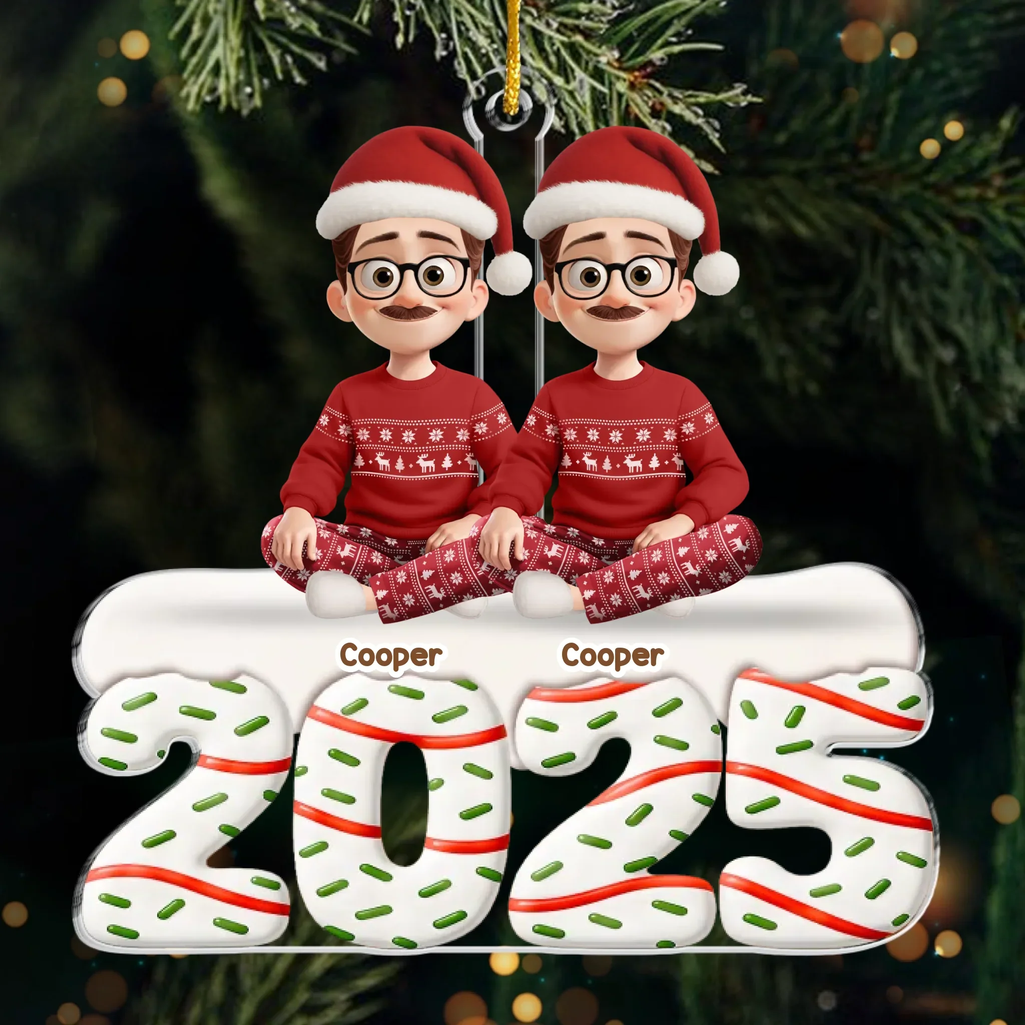 Custom Acrylic Ornament - Personalized Christmas Birthday Gifts For Family, Dog Cat Lovers - Happiness Baked Into Every Moment - Image 2