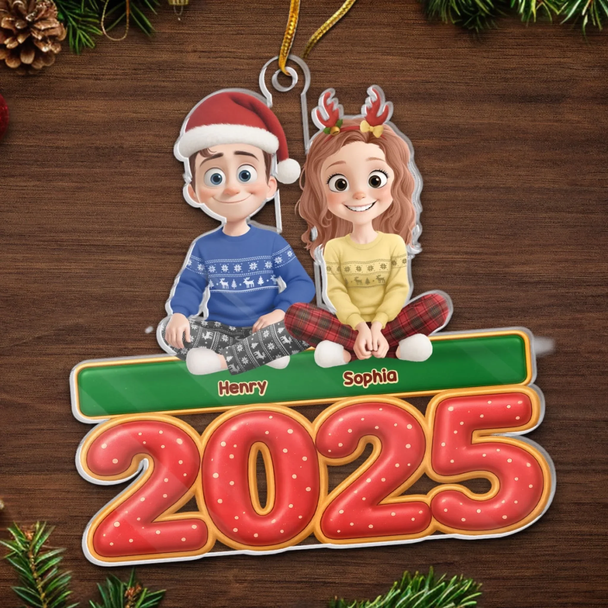 Custom Acrylic Ornament - Personalized Christmas Birthday Gifts For Family, Dog Cat Lovers - New Year, Same Goofy Crew - Image 4