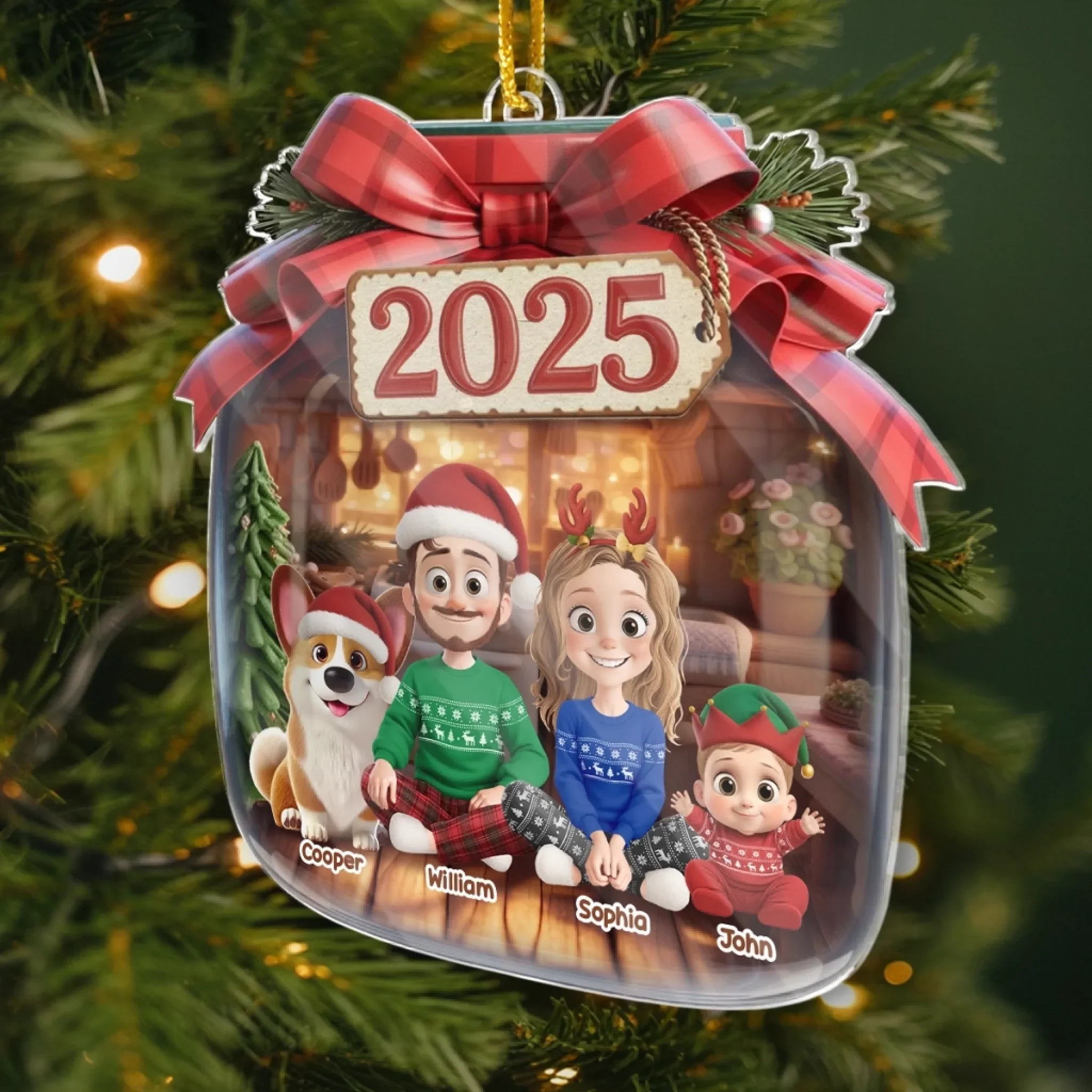 Custom Acrylic Ornament - Personalized Christmas Birthday Gifts For Family, Dog Cat Lovers - Our Kind Of Merry Madness - Image 3