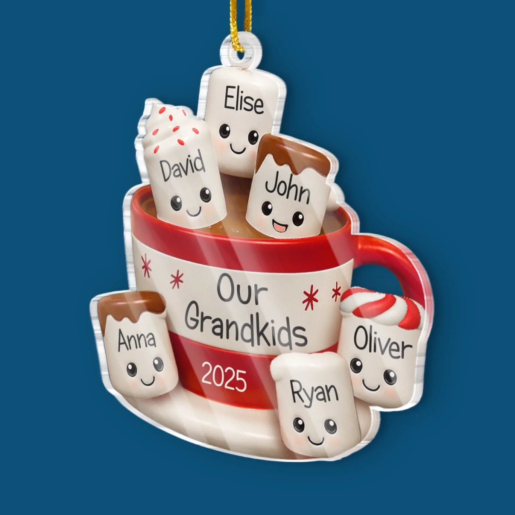 Custom Acrylic Ornament - Personalized Christmas Birthday Gifts For Grandpa, Grandma - Our Little Marshmallows - Image 3