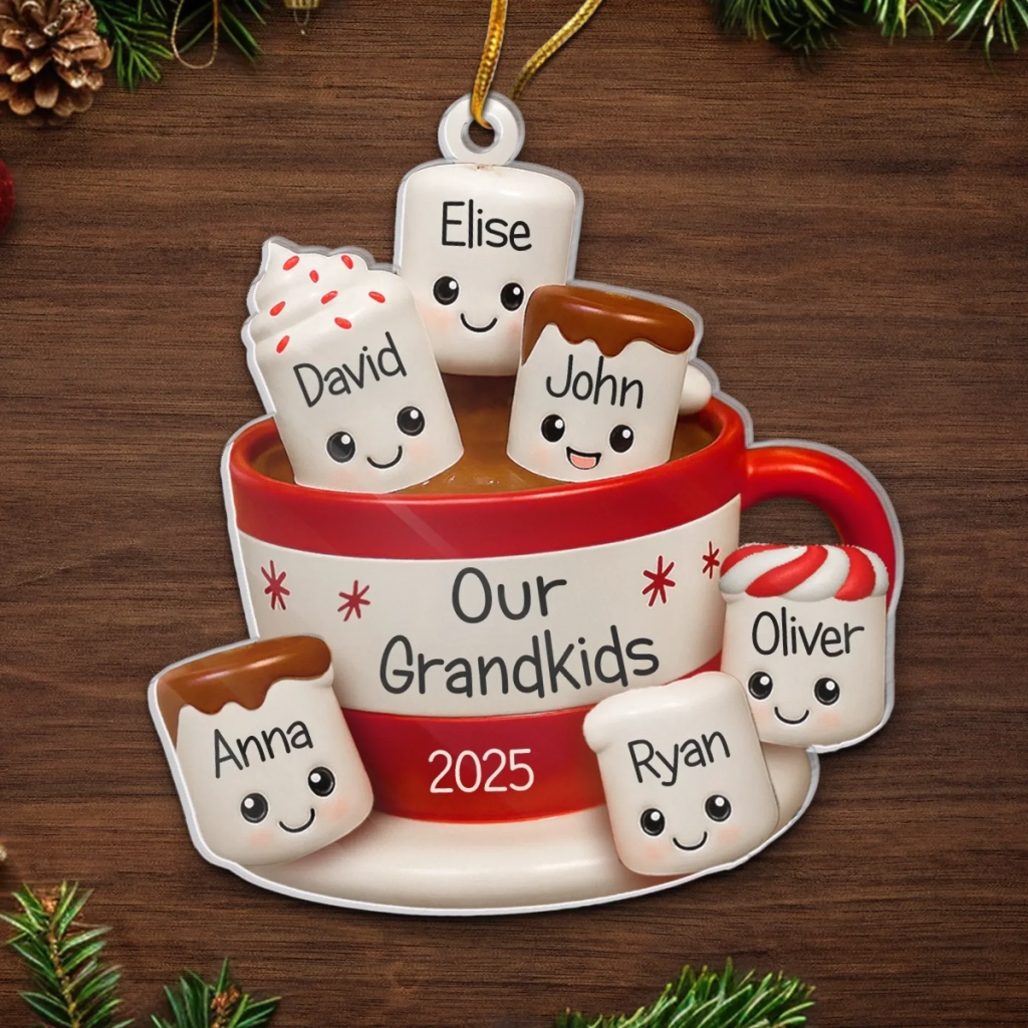 Custom Acrylic Ornament - Personalized Christmas Birthday Gifts For Grandpa, Grandma - Our Little Marshmallows - Image 5