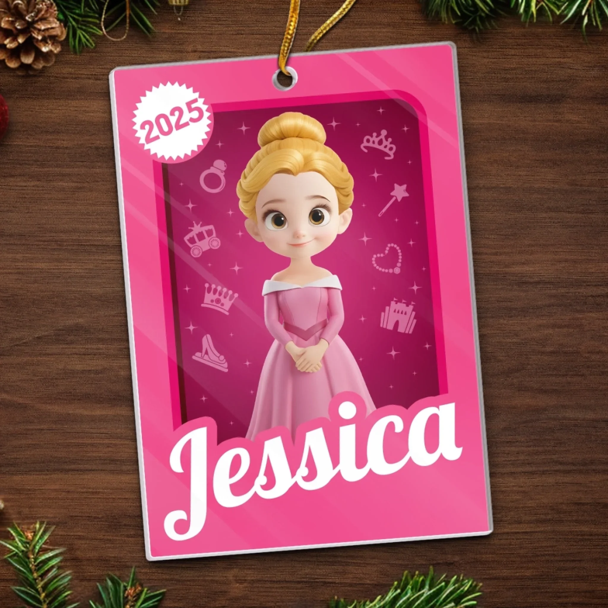 Custom Acrylic Ornament - Personalized Christmas Birthday Gifts For Kids - Sparkle Bright Like A Princess - Image 5
