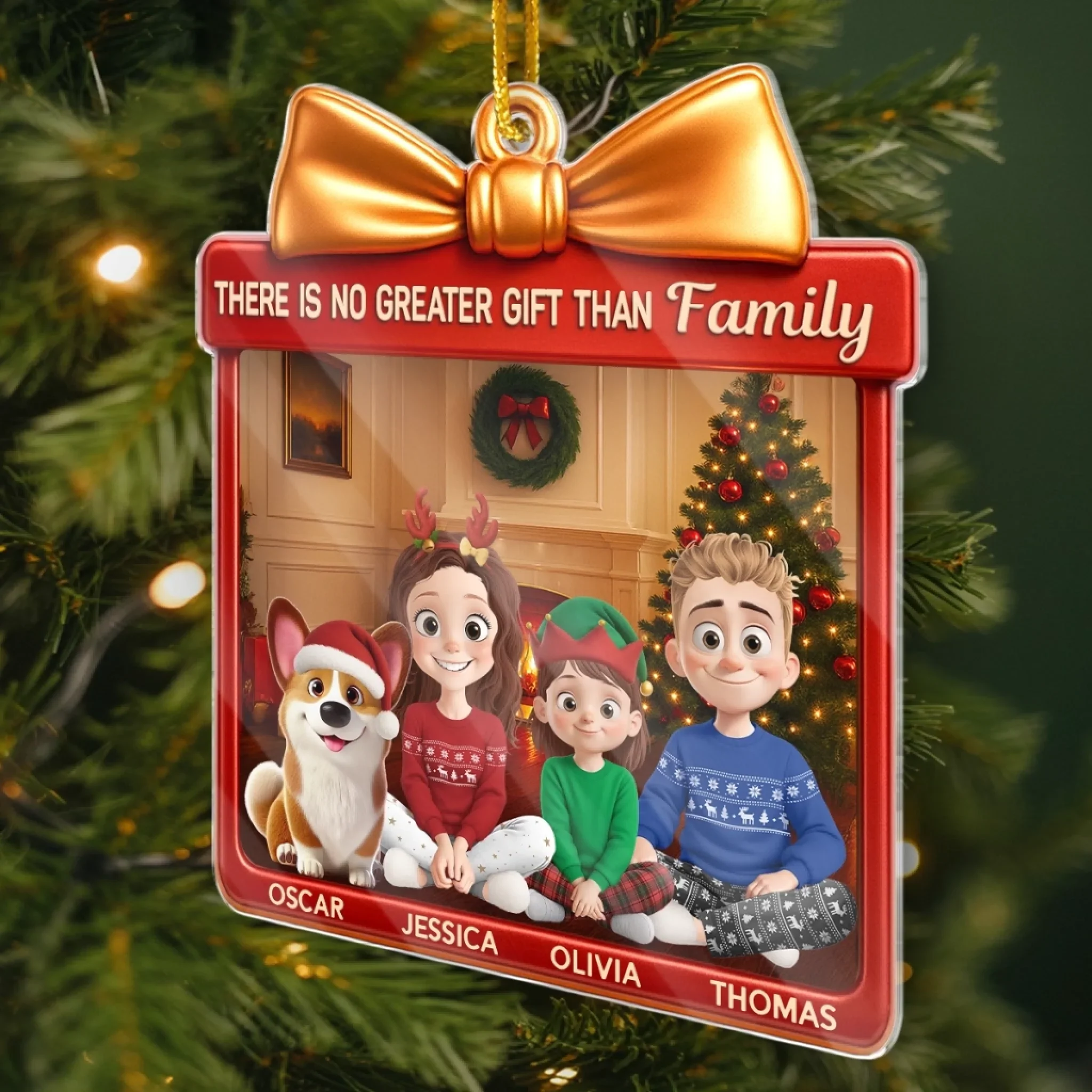 Custom Acrylic Ornament - Personalized Christmas Birthday Gifts For Mom, Dad, Brother, Sister, Kids - Hearts Bloom Together - Image 3