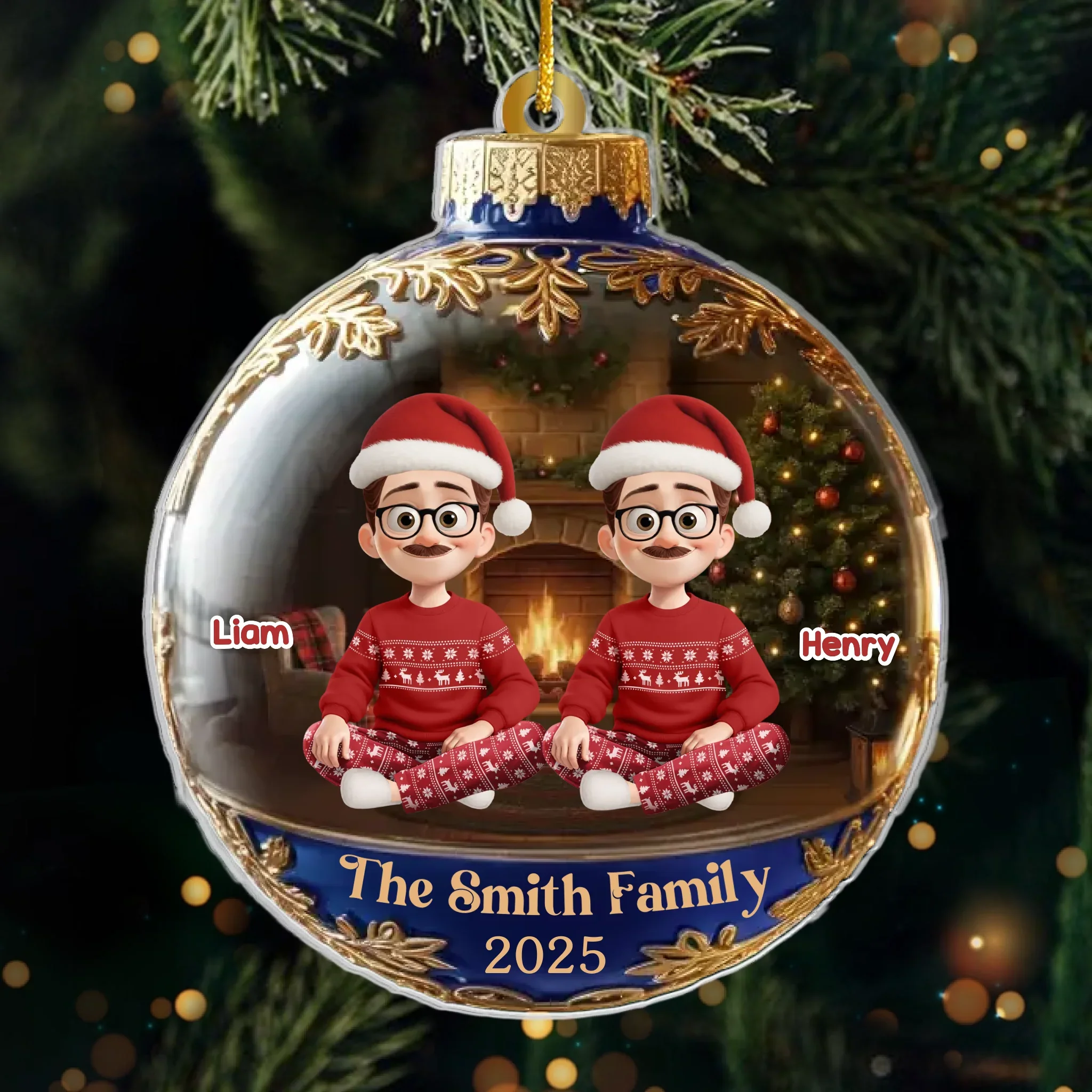 Custom Acrylic Ornament - Personalized Christmas Birthday Gifts For Mom, Dad, Brother, Sister, Kids - Home Filled With Joy - Image 2