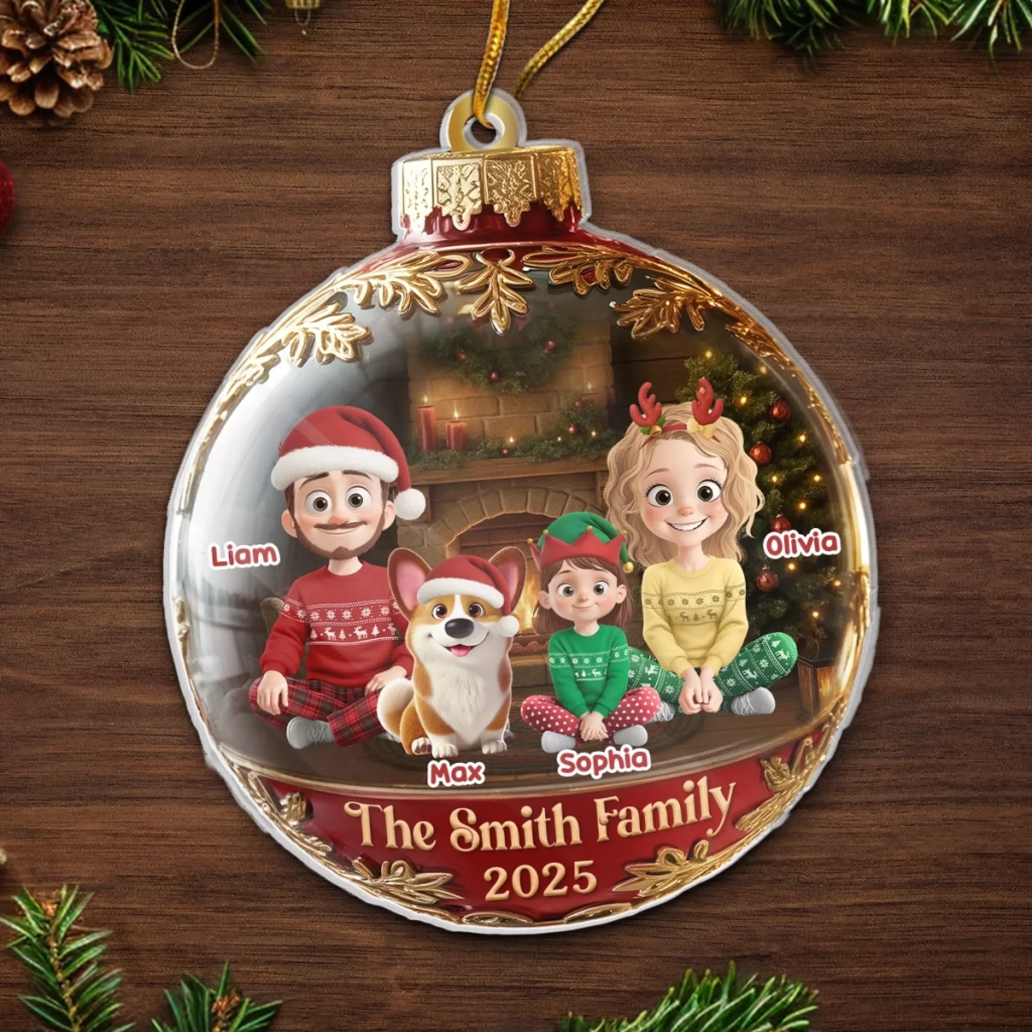 Custom Acrylic Ornament - Personalized Christmas Birthday Gifts For Mom, Dad, Brother, Sister, Kids - Home Filled With Joy - Image 5