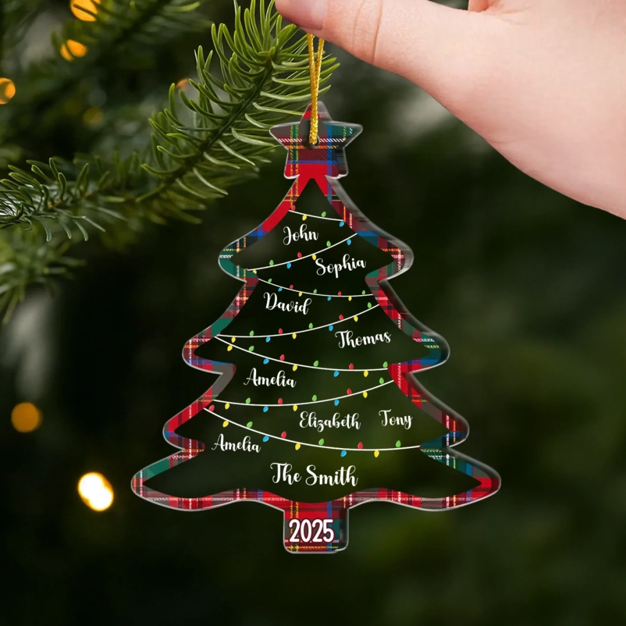Custom Acrylic Ornament - Personalized Christmas Birthday Gifts For Mom, Dad, Kids - Family Roots, Festive Fruits - Image 4