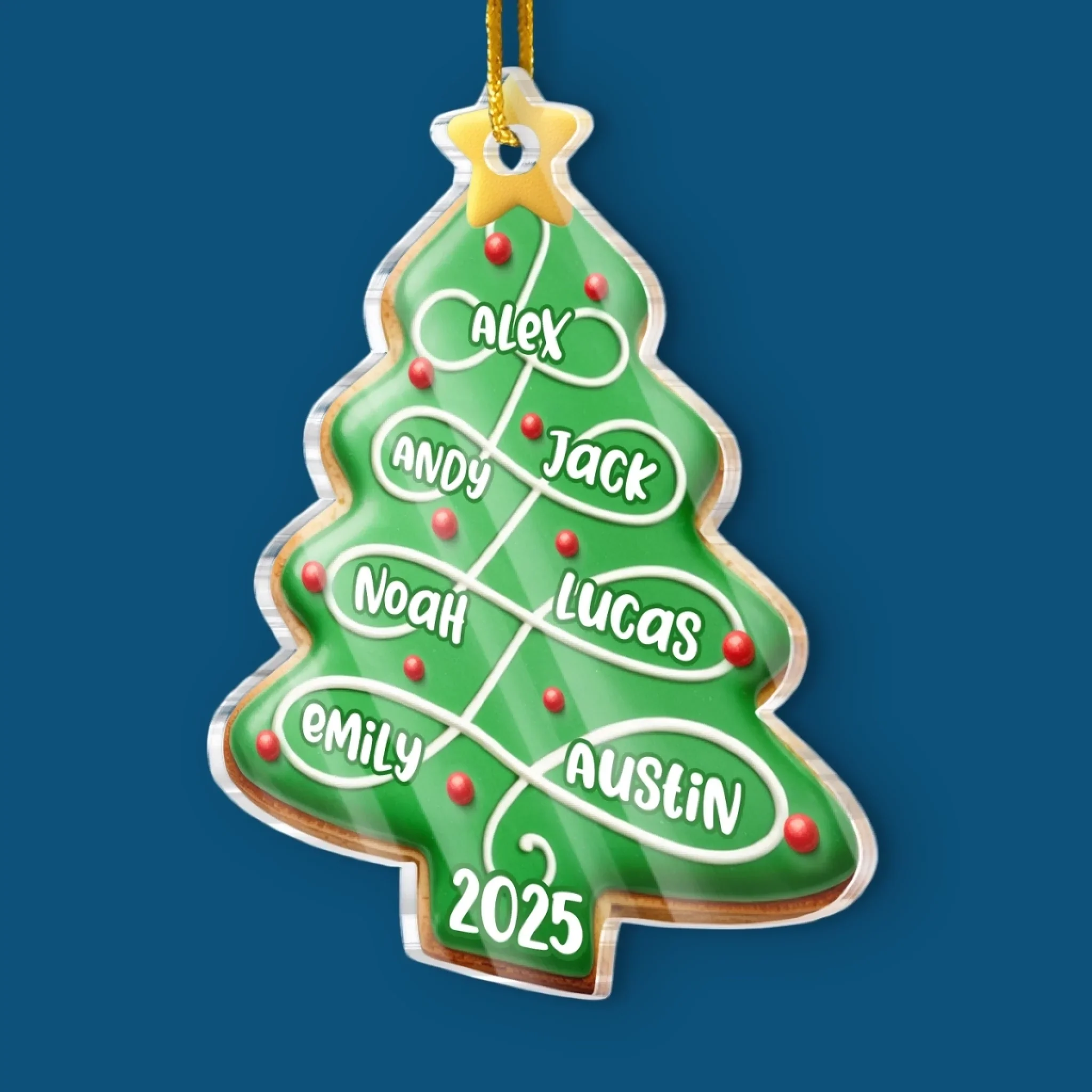Custom Acrylic Ornament - Personalized Christmas Birthday Gifts For Mom, Dad, Kids - Our Love Is Evergreen - Image 3