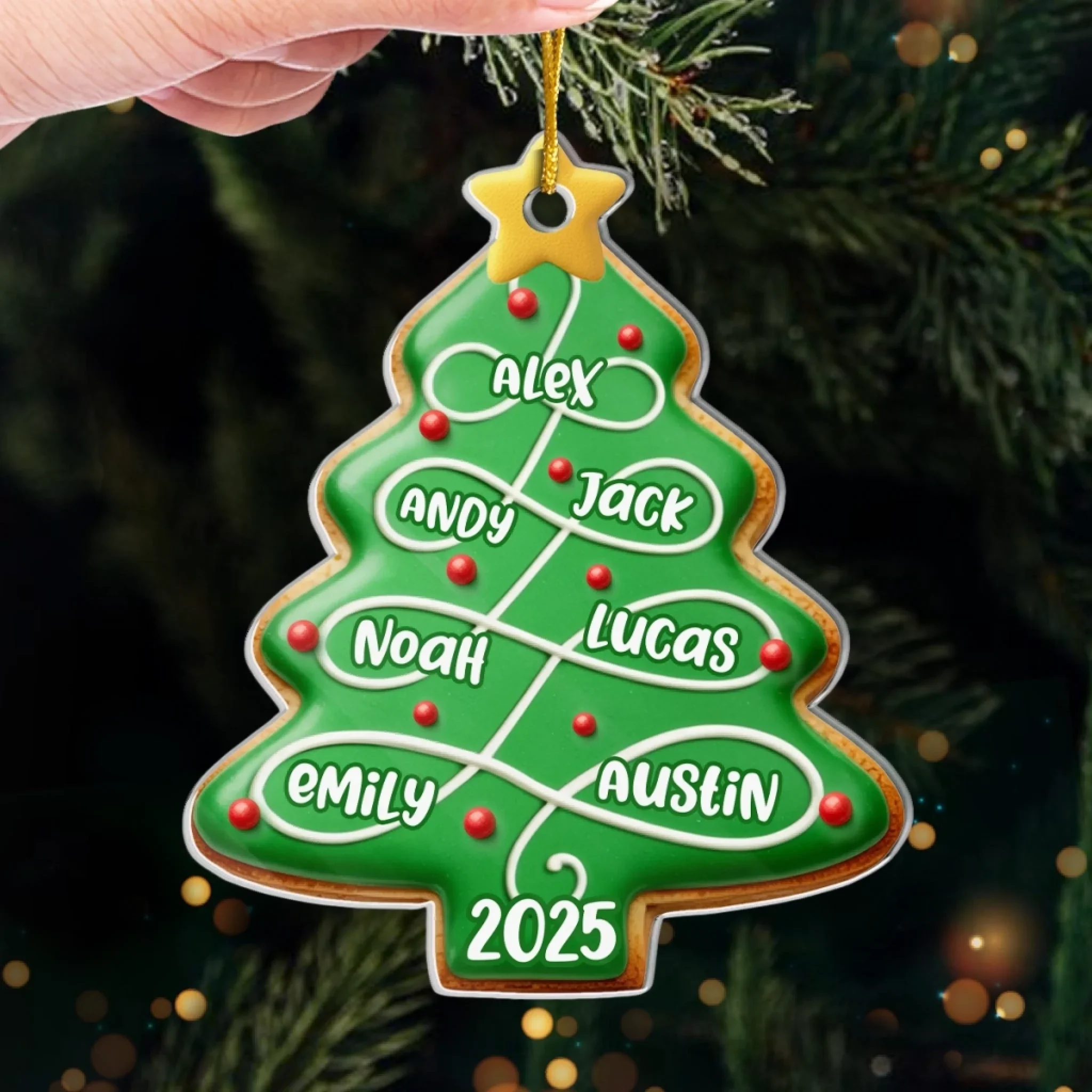 Custom Acrylic Ornament - Personalized Christmas Birthday Gifts For Mom, Dad, Kids - Our Love Is Evergreen - Image 4