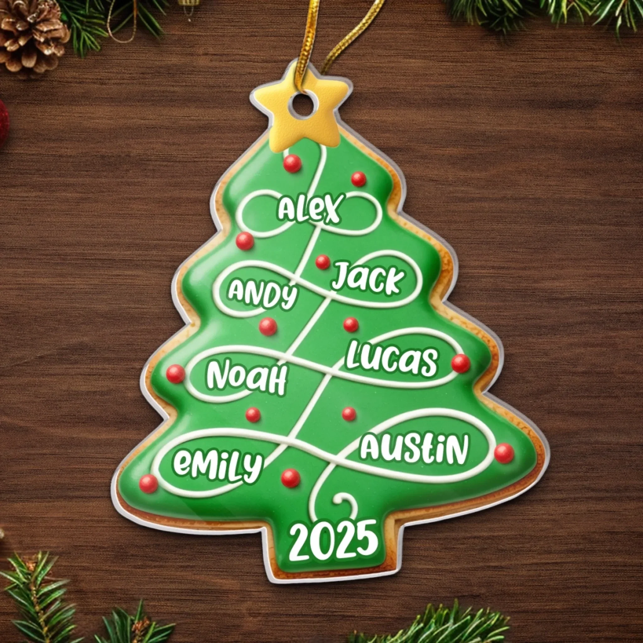 Custom Acrylic Ornament - Personalized Christmas Birthday Gifts For Mom, Dad, Kids - Our Love Is Evergreen - Image 5