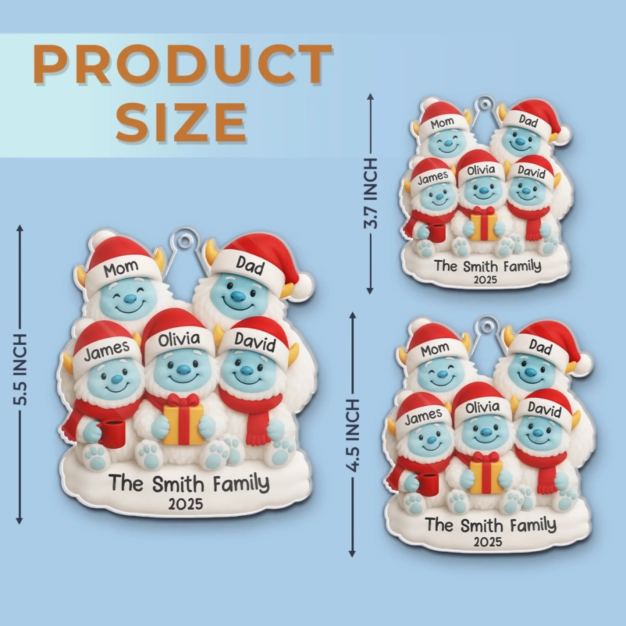 Custom Acrylic Ornament - Personalized Christmas Birthday Gifts For Mom, Dad, Kids - Our Merry Bunch - Image 12