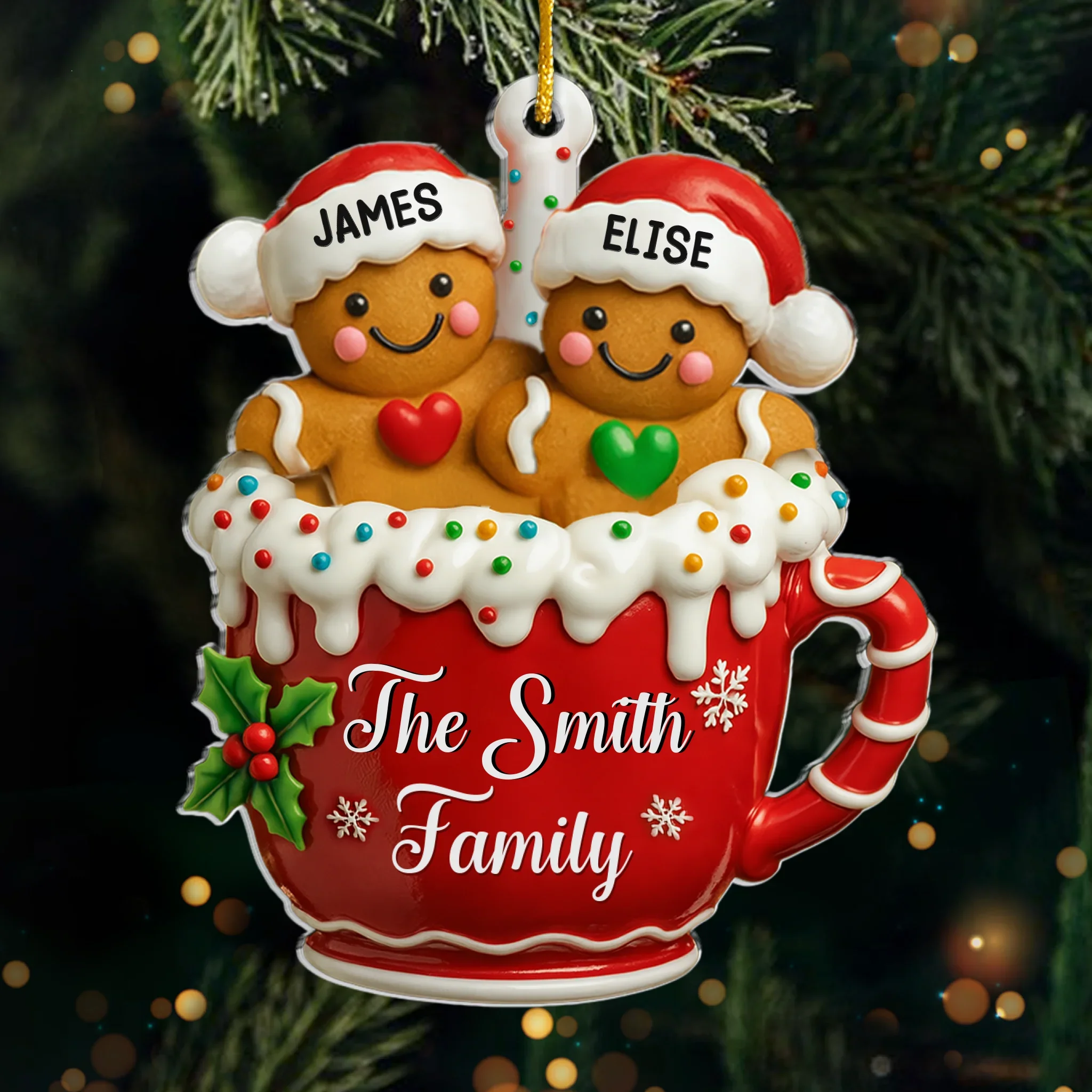 Custom Acrylic Ornament - Personalized Christmas Birthday Gifts For Mom, Dad, Kids - Sweet Christmas Memories In A Mug - Image 2