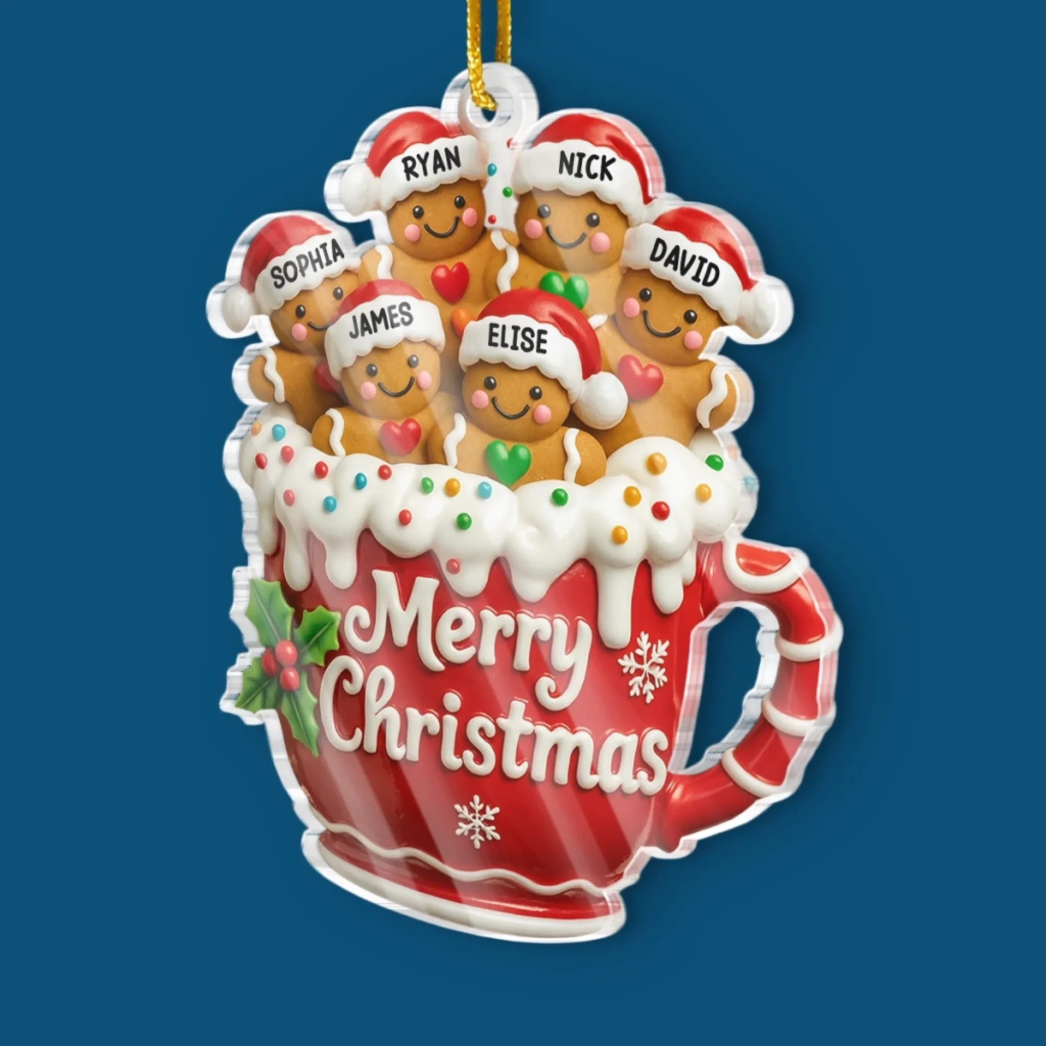 Custom Acrylic Ornament - Personalized Christmas Birthday Gifts For Mom, Dad, Kids - Sweet Christmas Memories In A Mug - Image 3