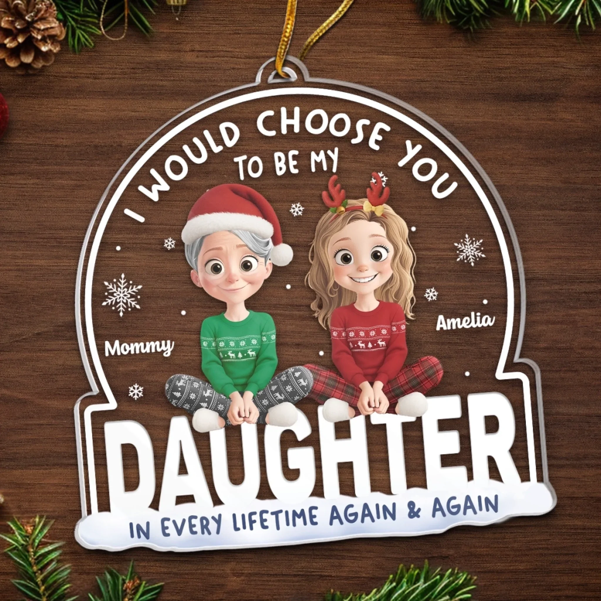 Custom Acrylic Ornament - Personalized Christmas Birthday Gifts For Mom, Dad, Son, Daughter - A Daughter Today, A Friend Forever - Image 5