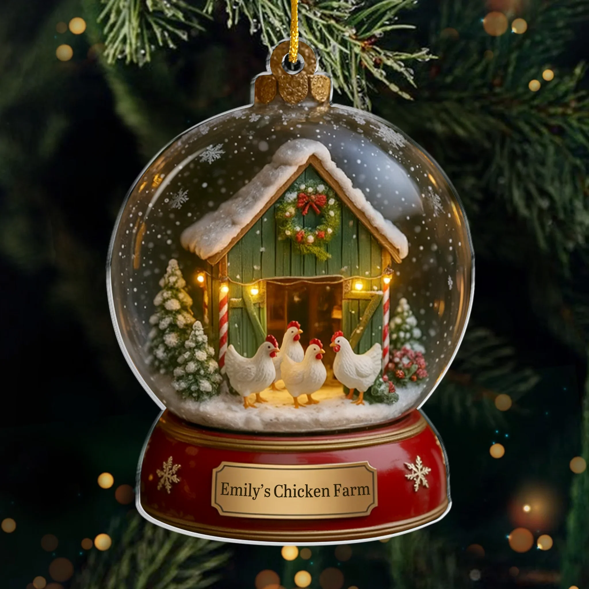 Custom Acrylic Ornament - Personalized Christmas Birthday Gifts For Women, Men - Winter Wonder Henland - Image 2