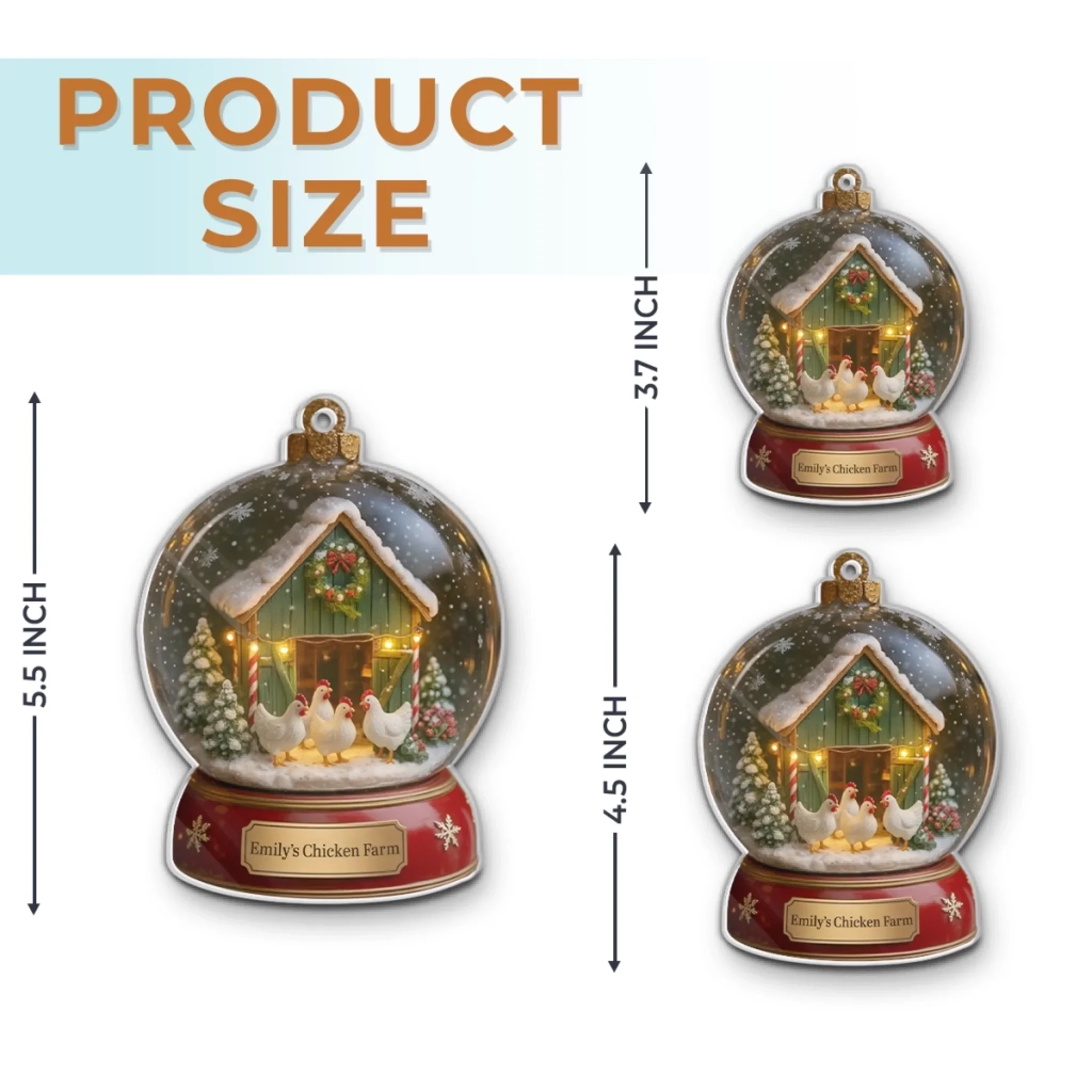 Custom Acrylic Ornament - Personalized Christmas Birthday Gifts For Women, Men - Winter Wonder Henland - Image 6