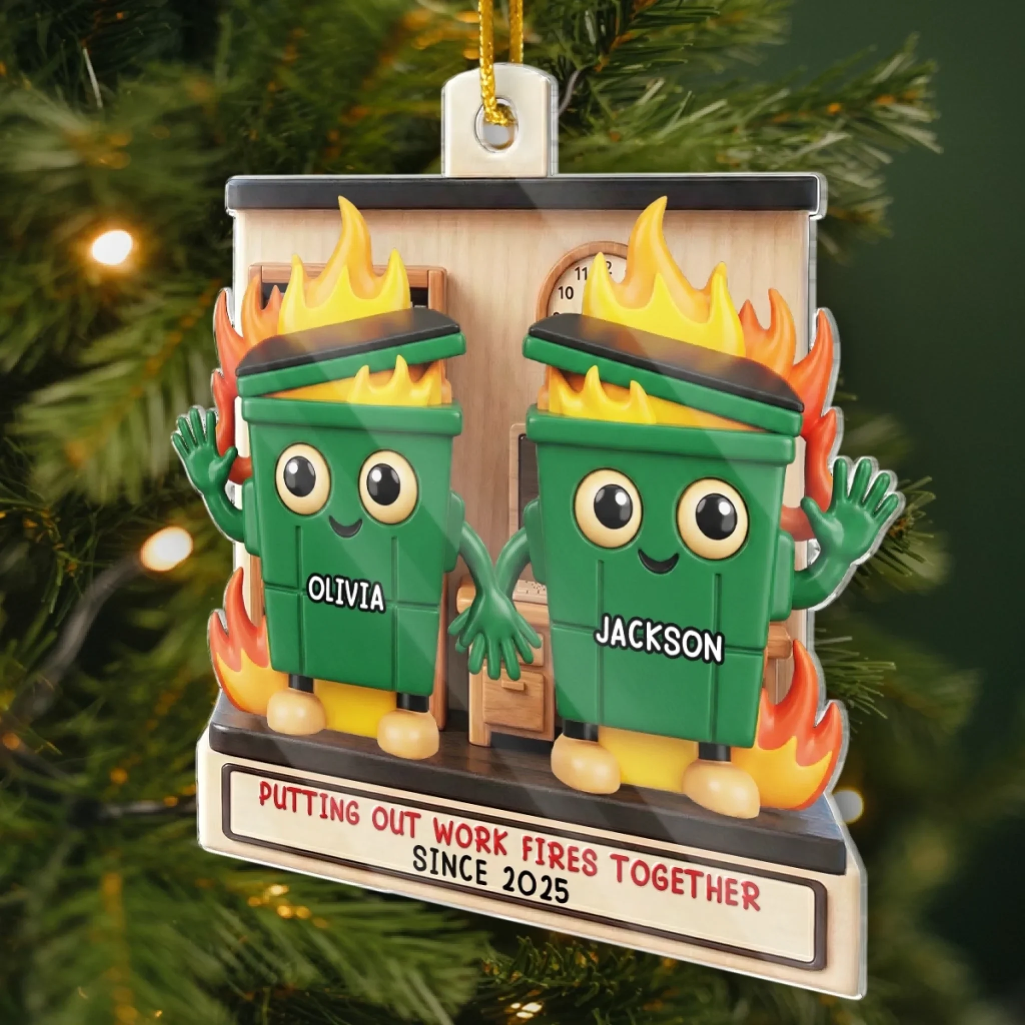 Custom Acrylic Ornament - Personalized Christmas Funny Gifts For Coworker, Work Bestie - Best Office Buddy Ever - Image 3